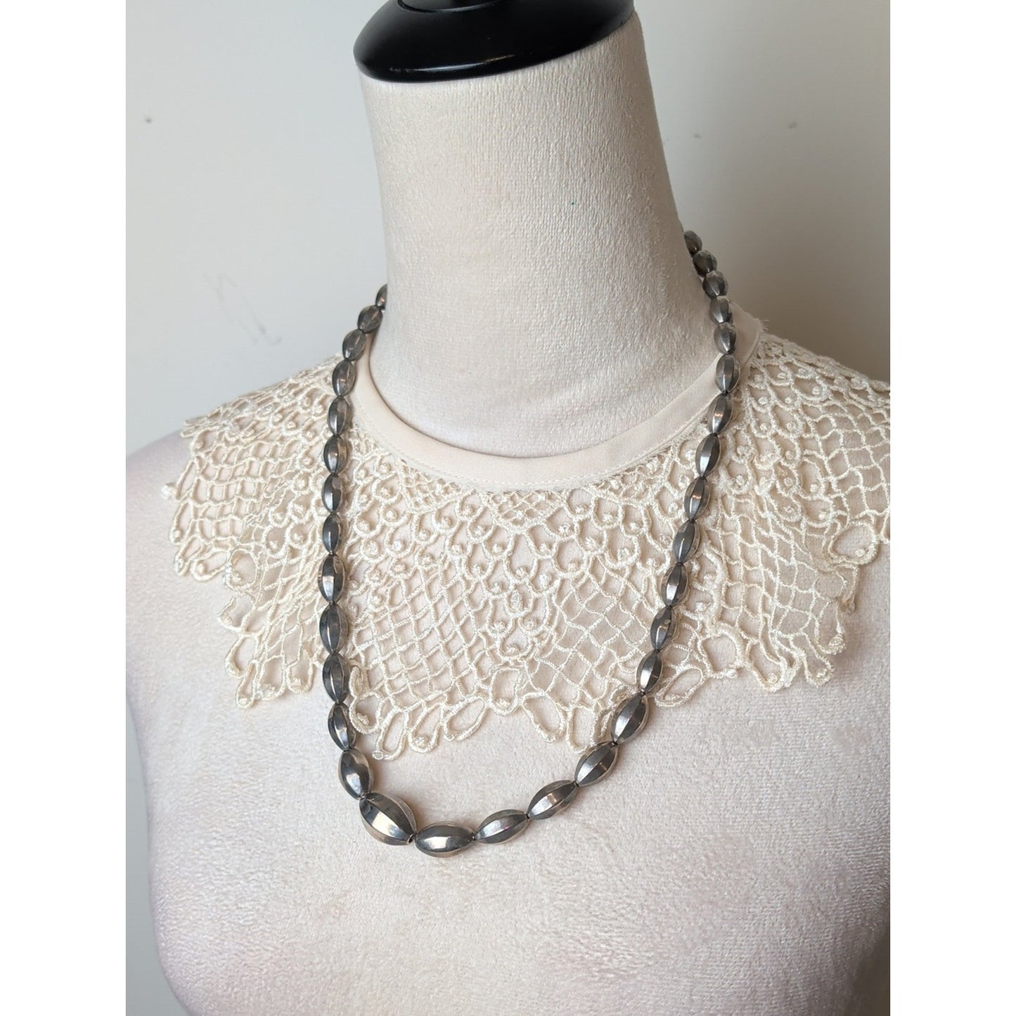 Curated Vintage Layered Necklace Trio Coquette Romantic Glass & Aurua Beads