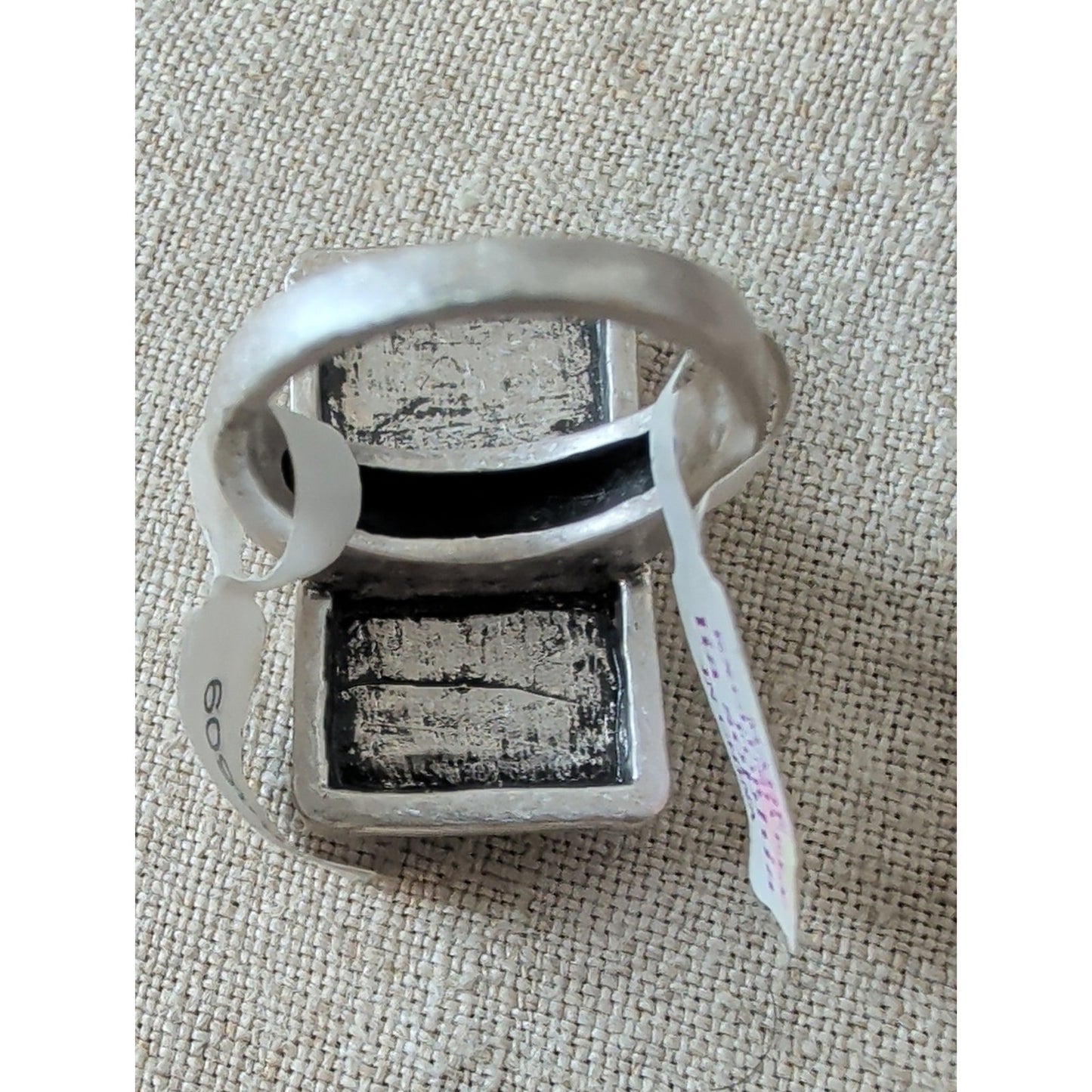 Lia Sophia Acropolis Statement Cocktail  Retired Mirror Crystal Silver Ring 9