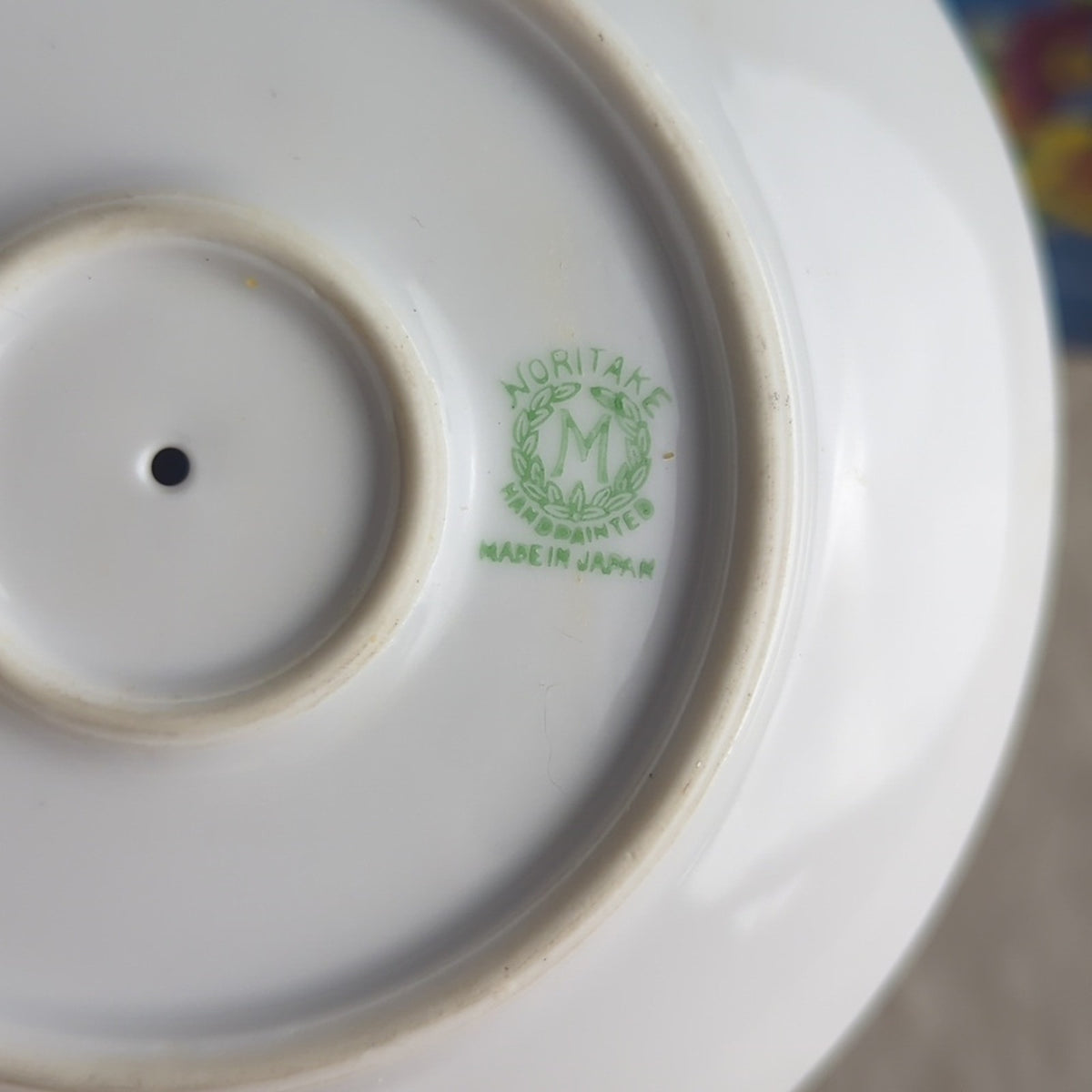 Vintage Noritake Hand Painted Dish Set Blue Floral Bowl & Handled Mini Platter