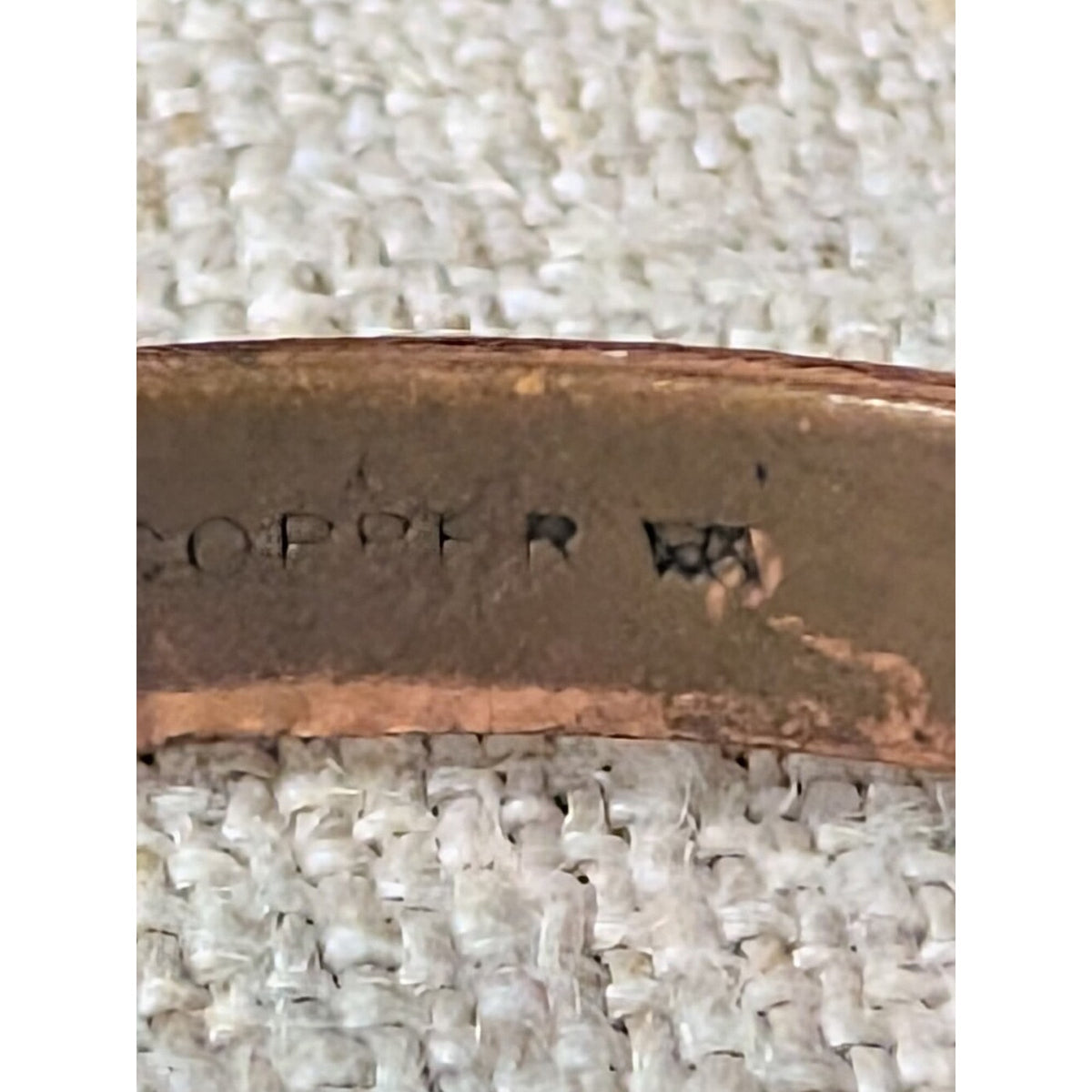 Signed Vintage Copper Cuff Bracelet Child Southwestern Arrow Detailing