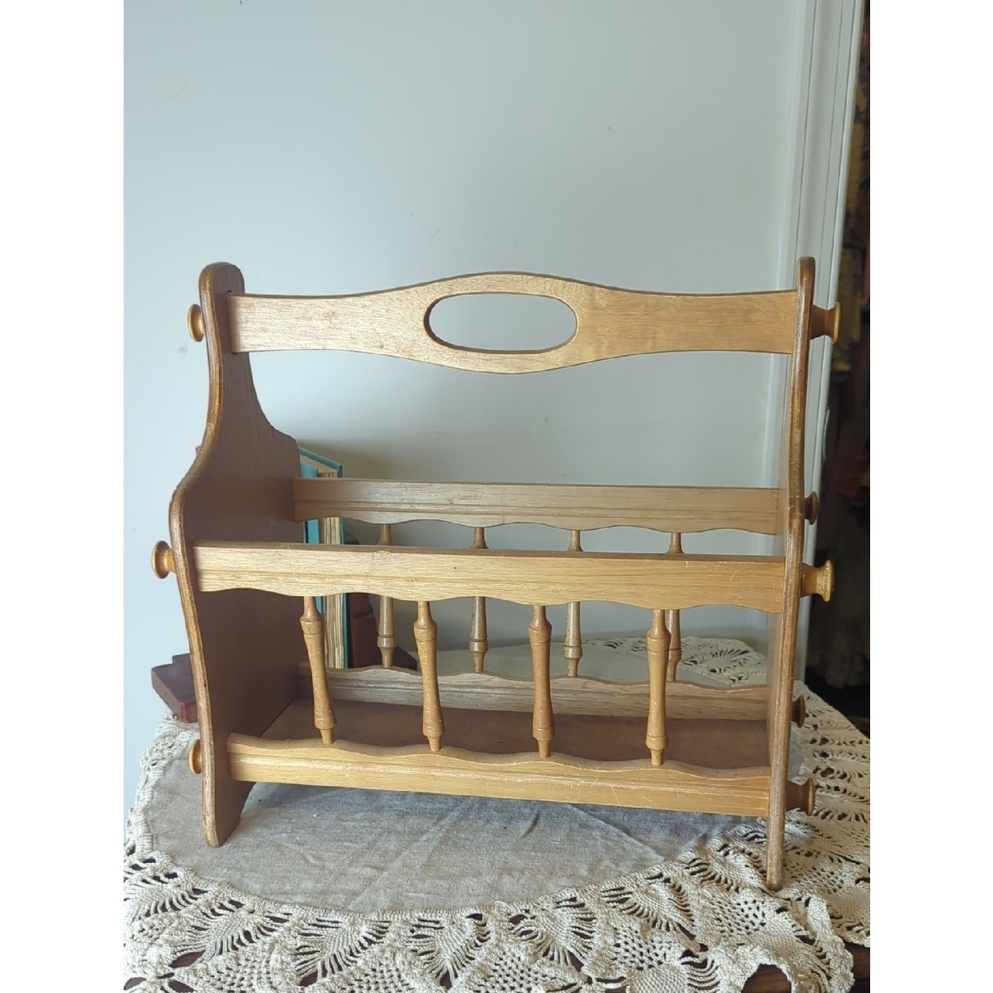 Newspaper Stand Magazines Holder Rack Vintage Repurpose