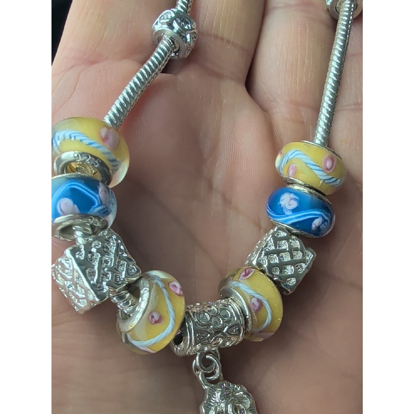 Artisan Lampwork Glass Bead Necklace 925 Sterling Beads European Style Charm