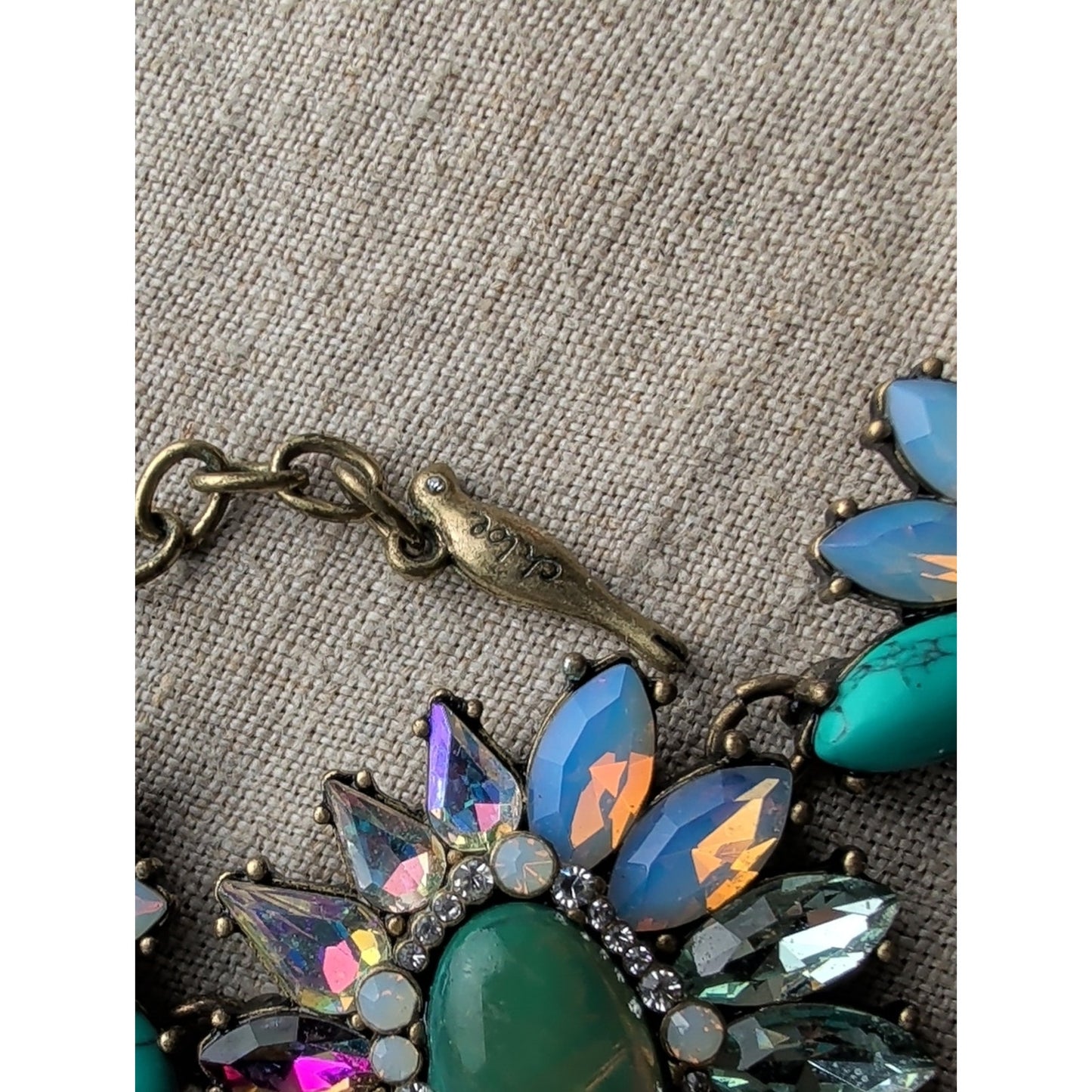 Chloe + Isabel Mermaidcore Statement Necklace Opalescent Crystal Turquoise Boho