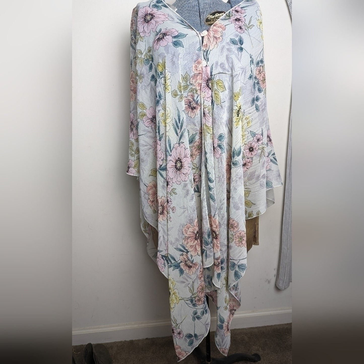 Fairycore Floral Lightweight Sheer Kimono Cardigan Women's S/M