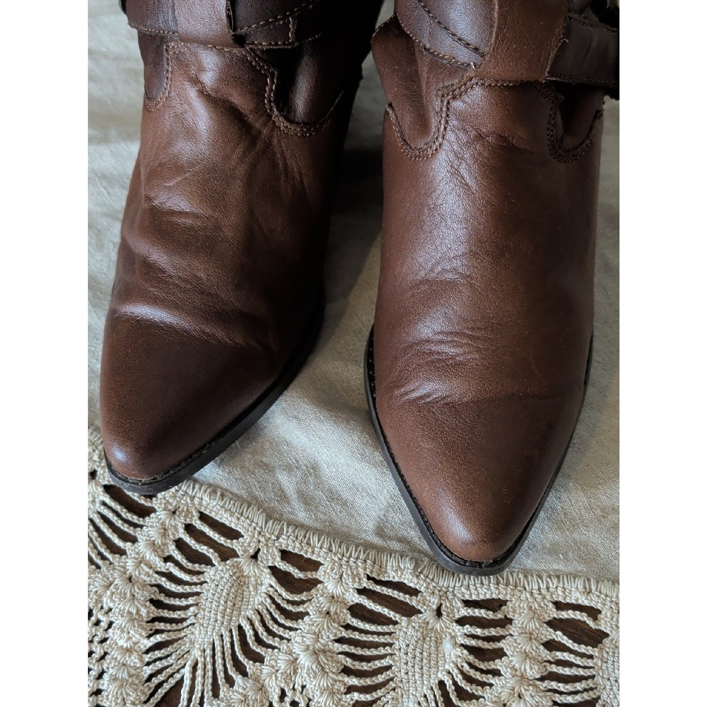 Woodland Fairy Festival Boots Y2K Leather Ankle Boots Size 6