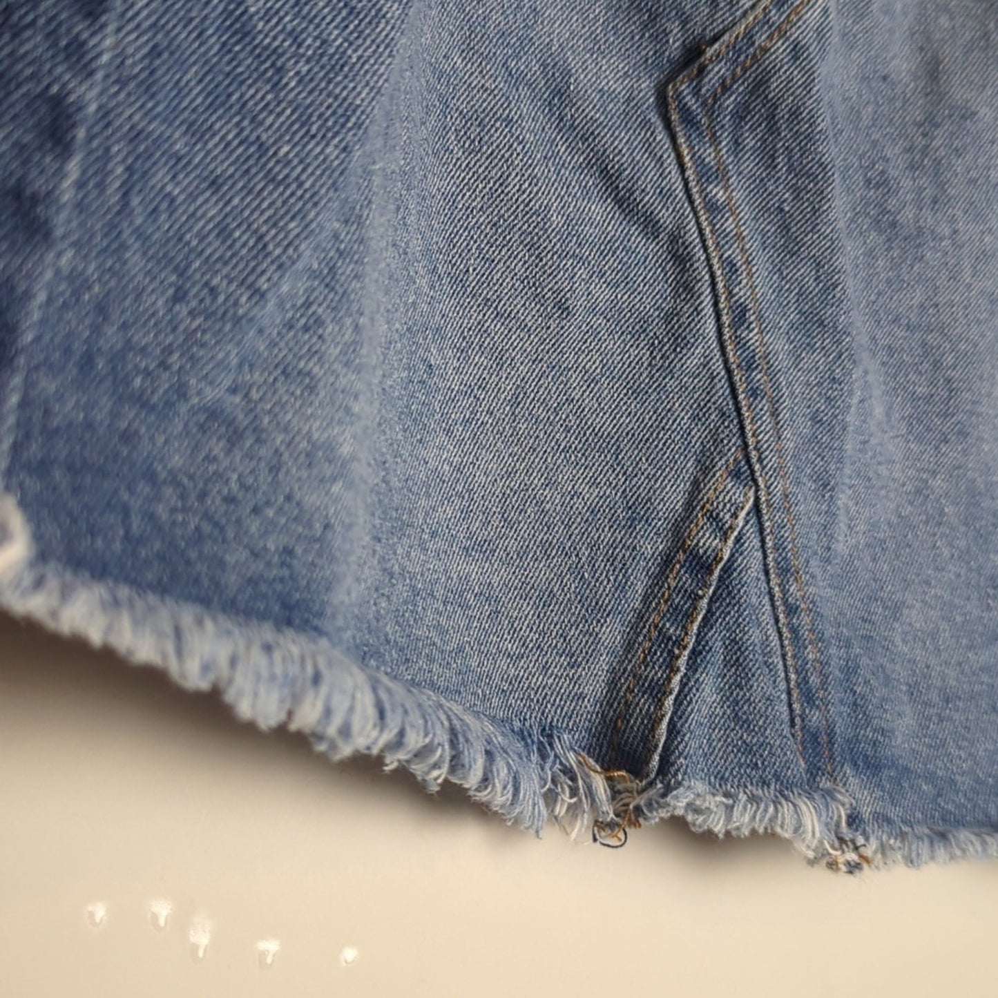 Y2K Altar'd State Denim Mini Skirt Frayed Hem Women's Size Medium