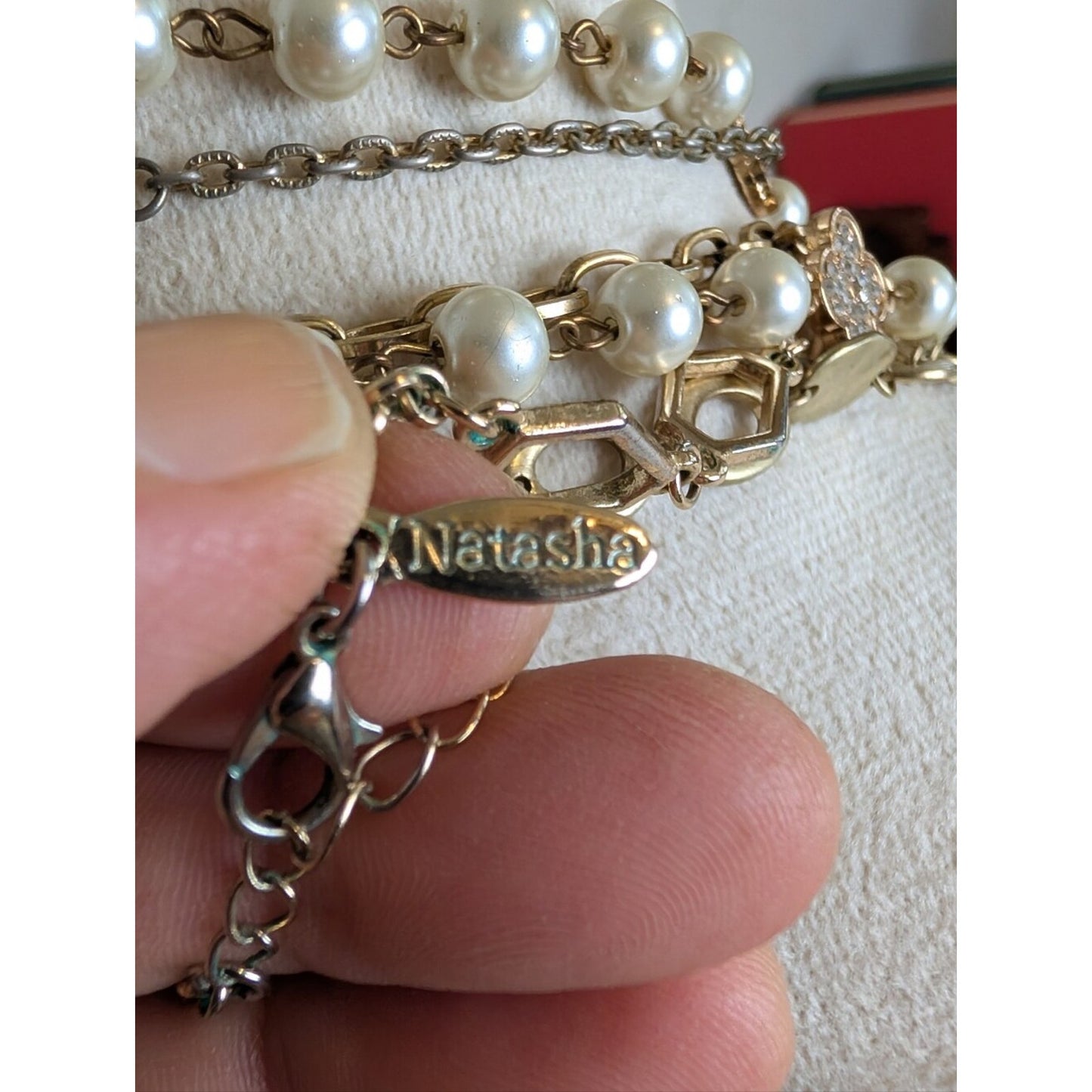 Boho Luxe Designer Jewelry Lot 5 Necklaces Glass Pearl CZ Layering Set