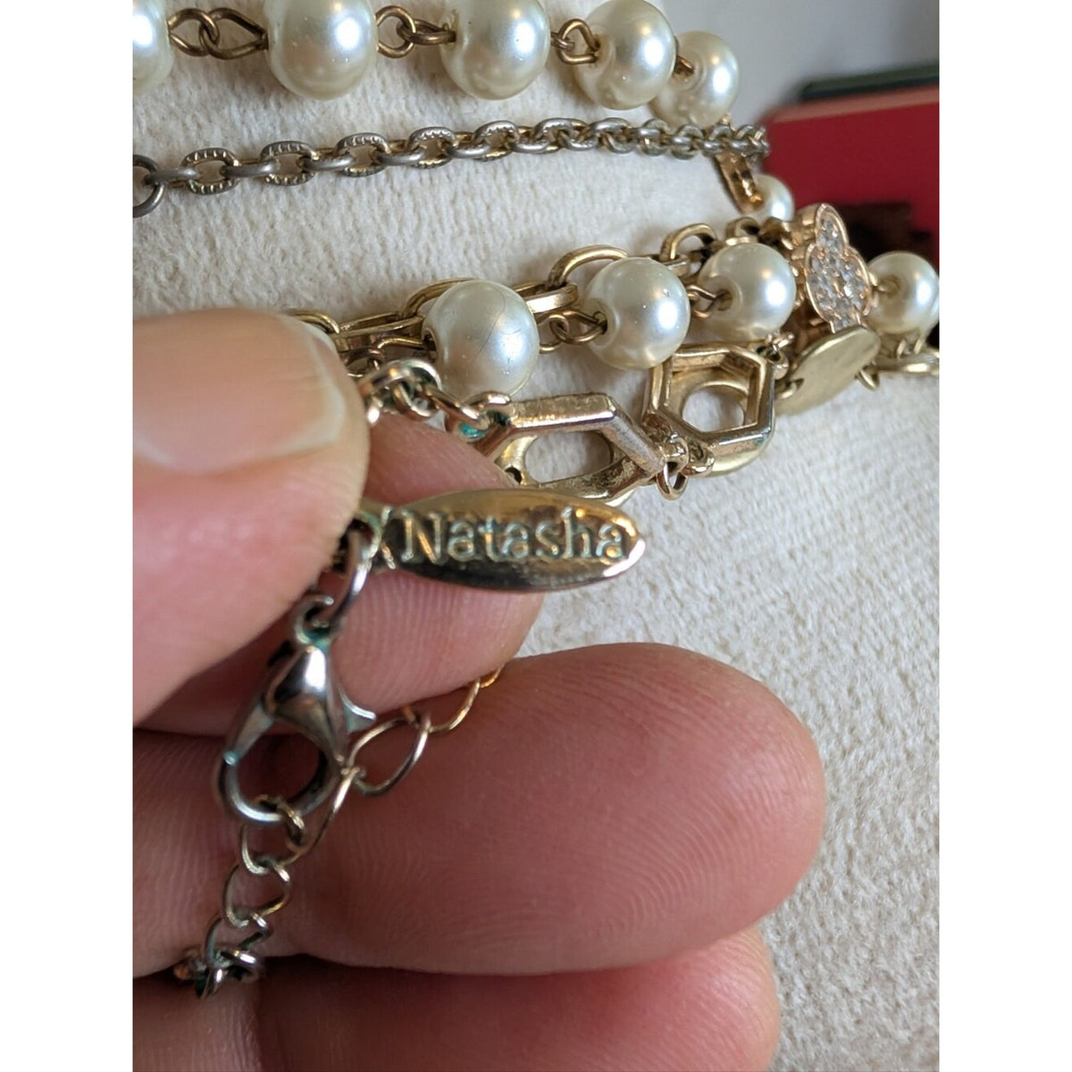 Boho Luxe Designer Jewelry Lot 5 Necklaces Glass Pearl CZ Layering Set