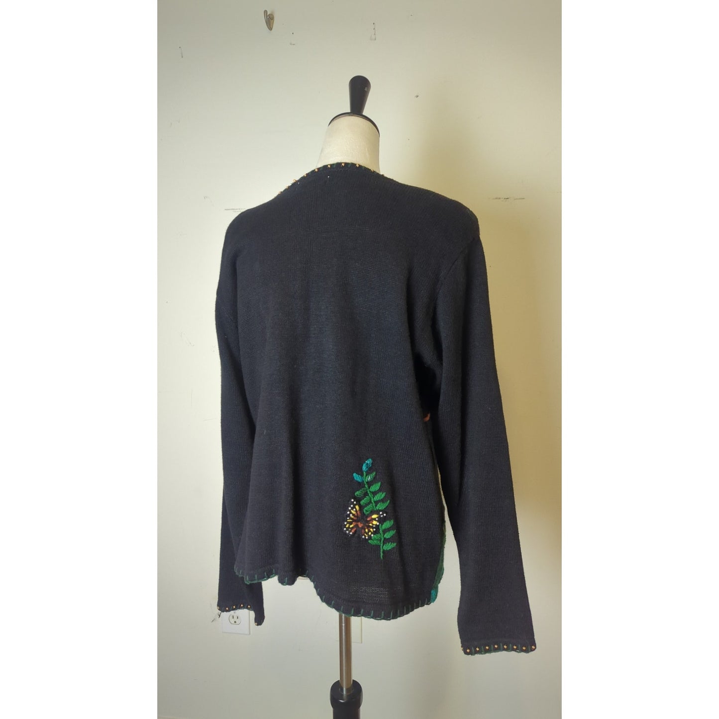 90's Maximalists Playful Art to Wear Button-down Knit Cardigan Women's XL