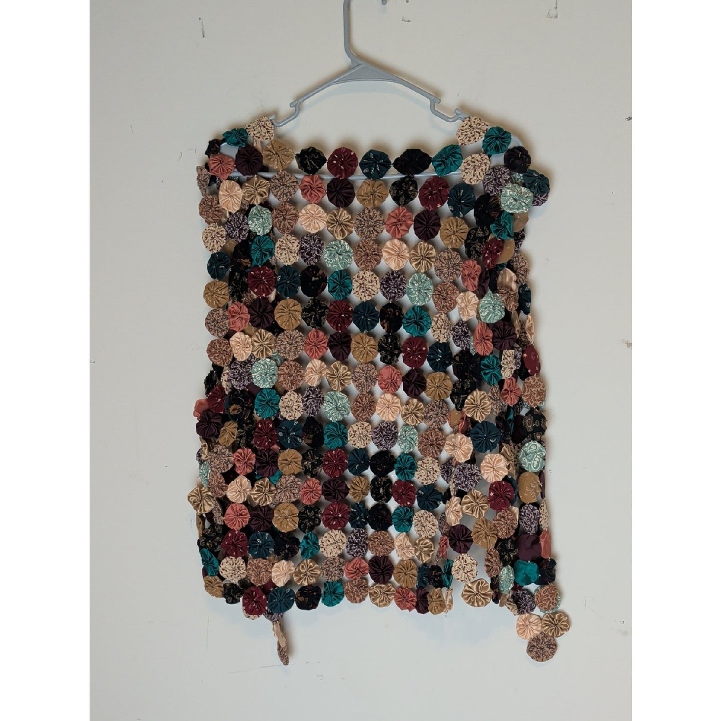 Vintage Handmade Pinwheel Patchwork Vest Wearable Textile Art Boho Granola Girl