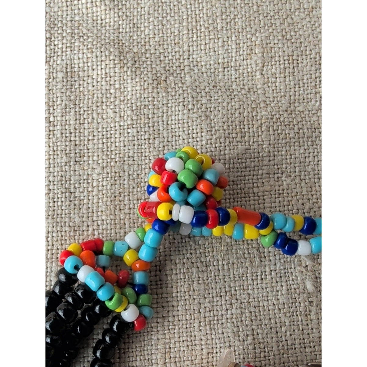 Colorful Seed Bead Statement Earrings Rainbow Tassel Boho Festival Artisan Style