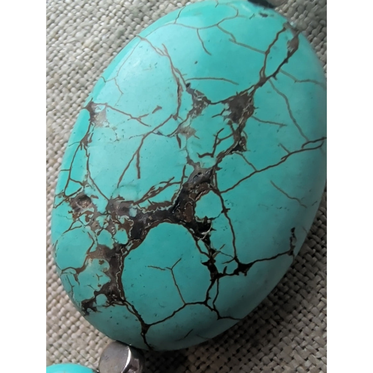 Southwestern Turquoise Blue Dyed Stone Statement Necklace Boho