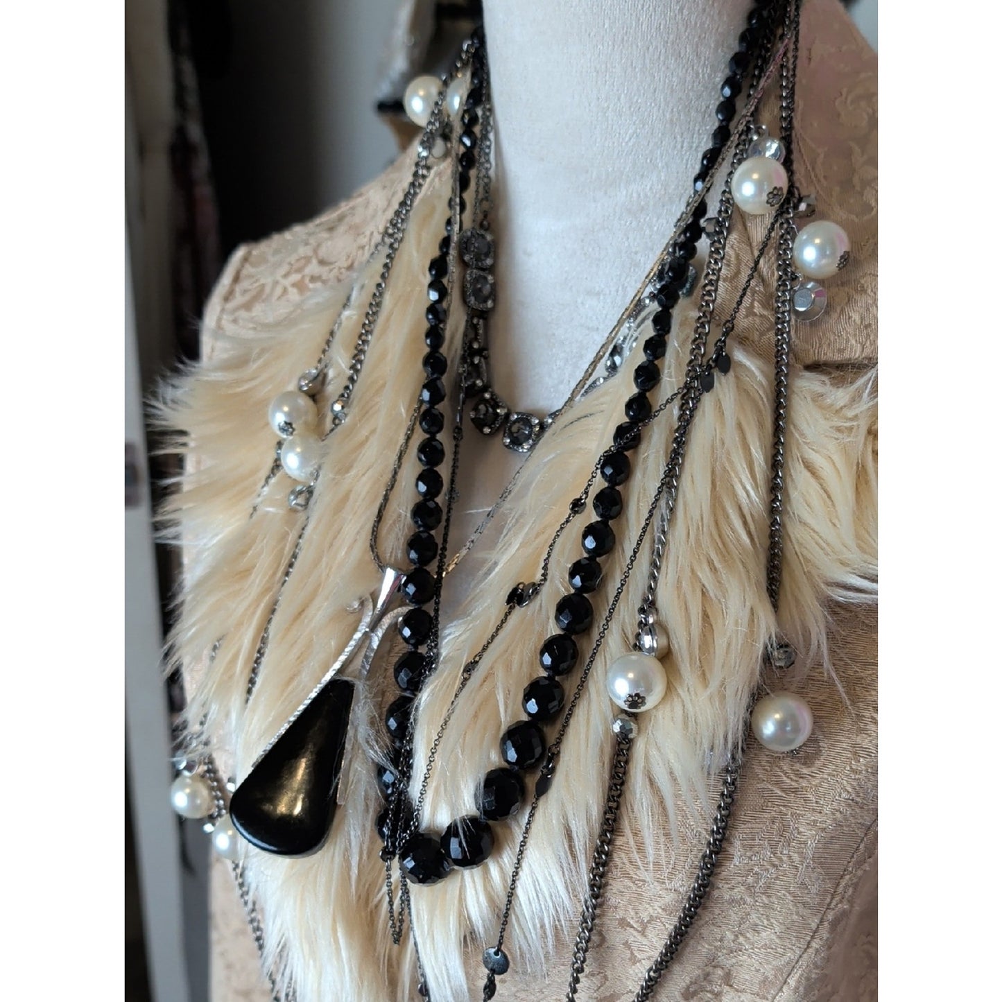 Dark Coquette Layered Necklace Collection Romantic Goth Victorian Glam Jewelry