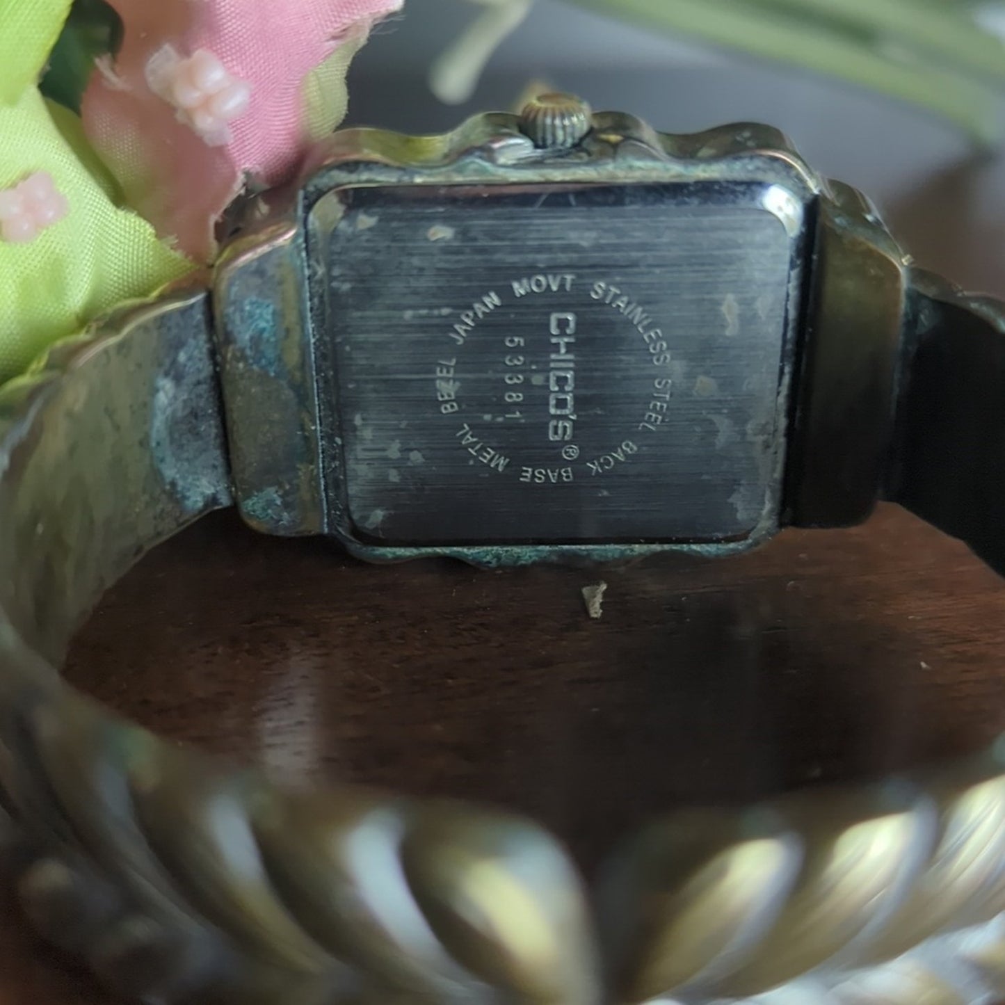 Vintage Chico’s Gold Tone Cuff Watch Early 2000s Y2K Statement Watch