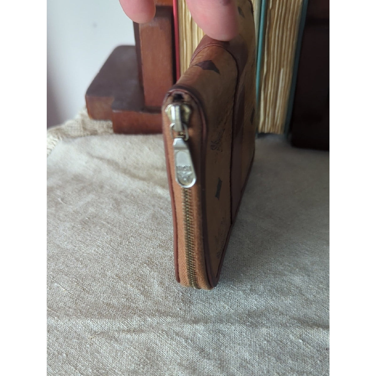 Vintage MCM Visetos Wallet Cognac Monogram Made in Germany 80s