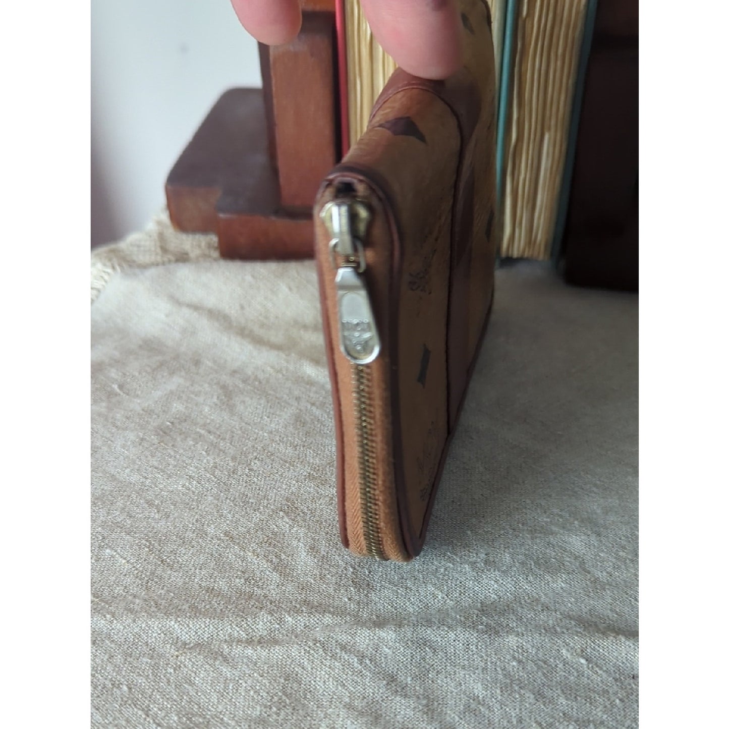 Vintage MCM Visetos Wallet Cognac Monogram Made in Germany 80s