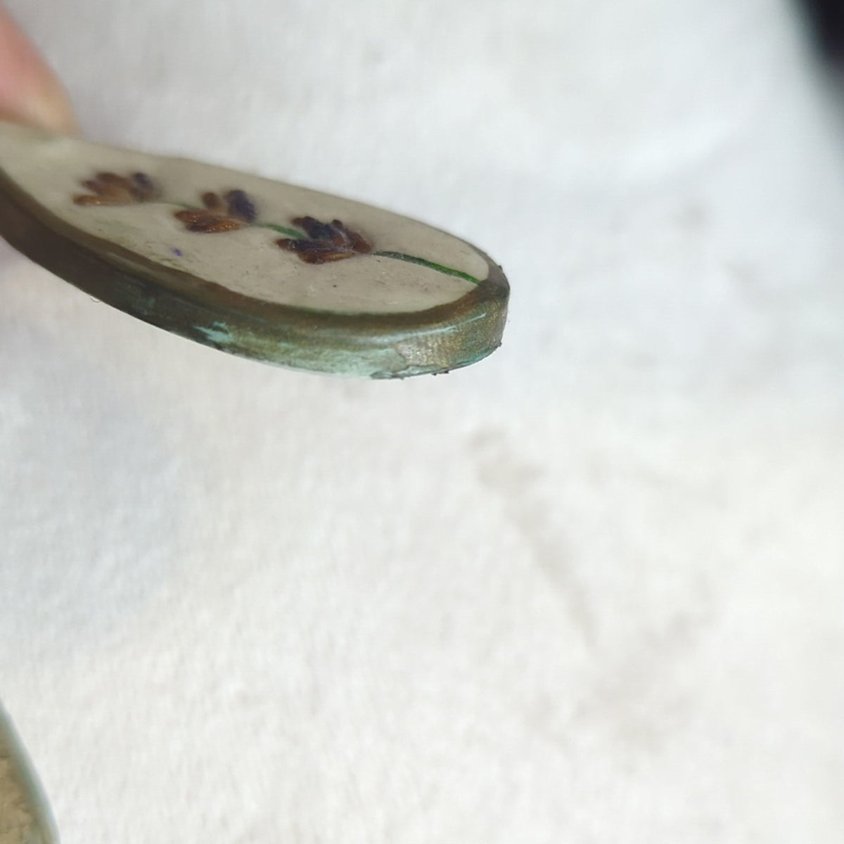 Vintage Hand-Painted Teardrop Earrings| Folk Art Floral Dangles Lightweight Wood