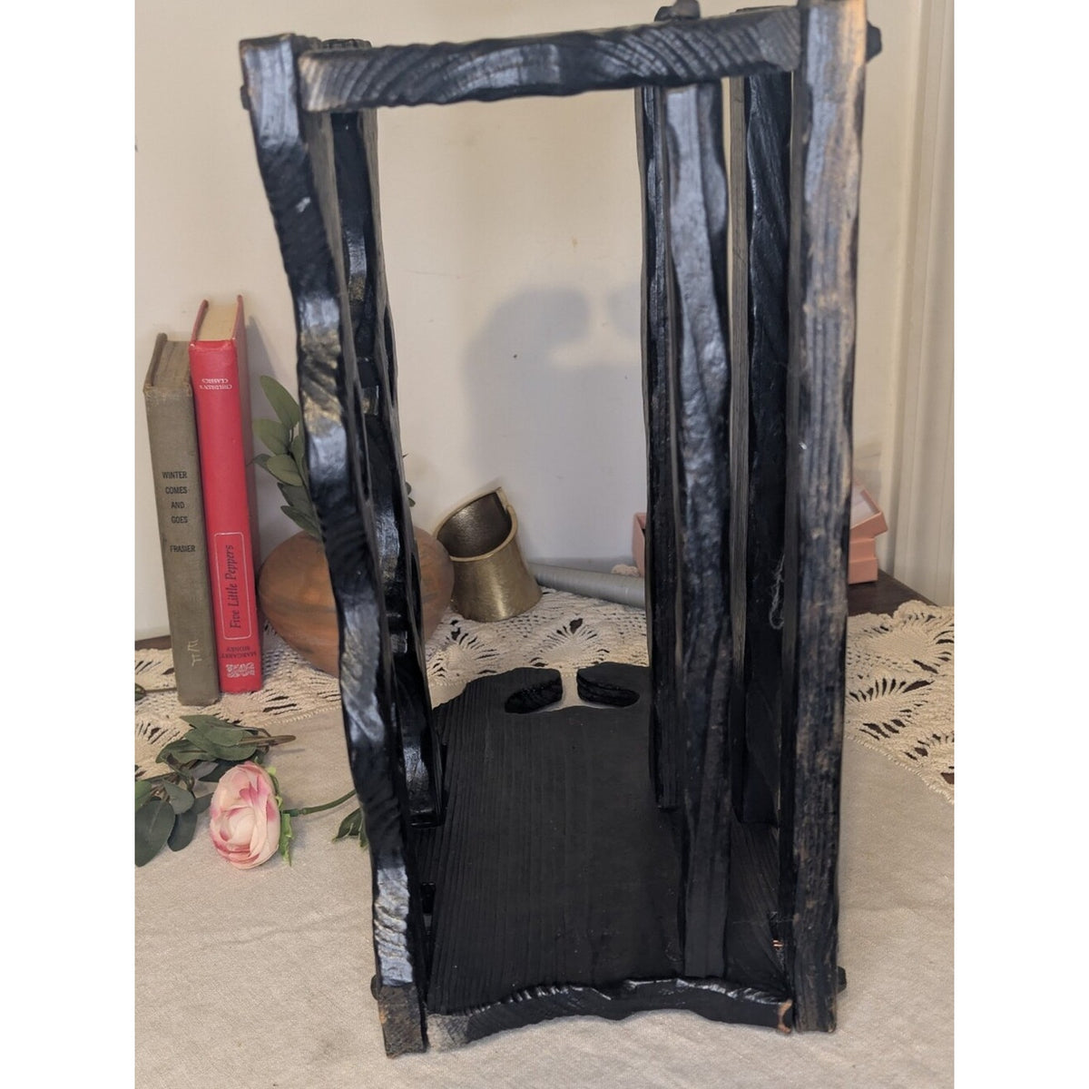 Rustic Gothic Wooden Wine Rack  Castlecore Jewelry Organizer Display