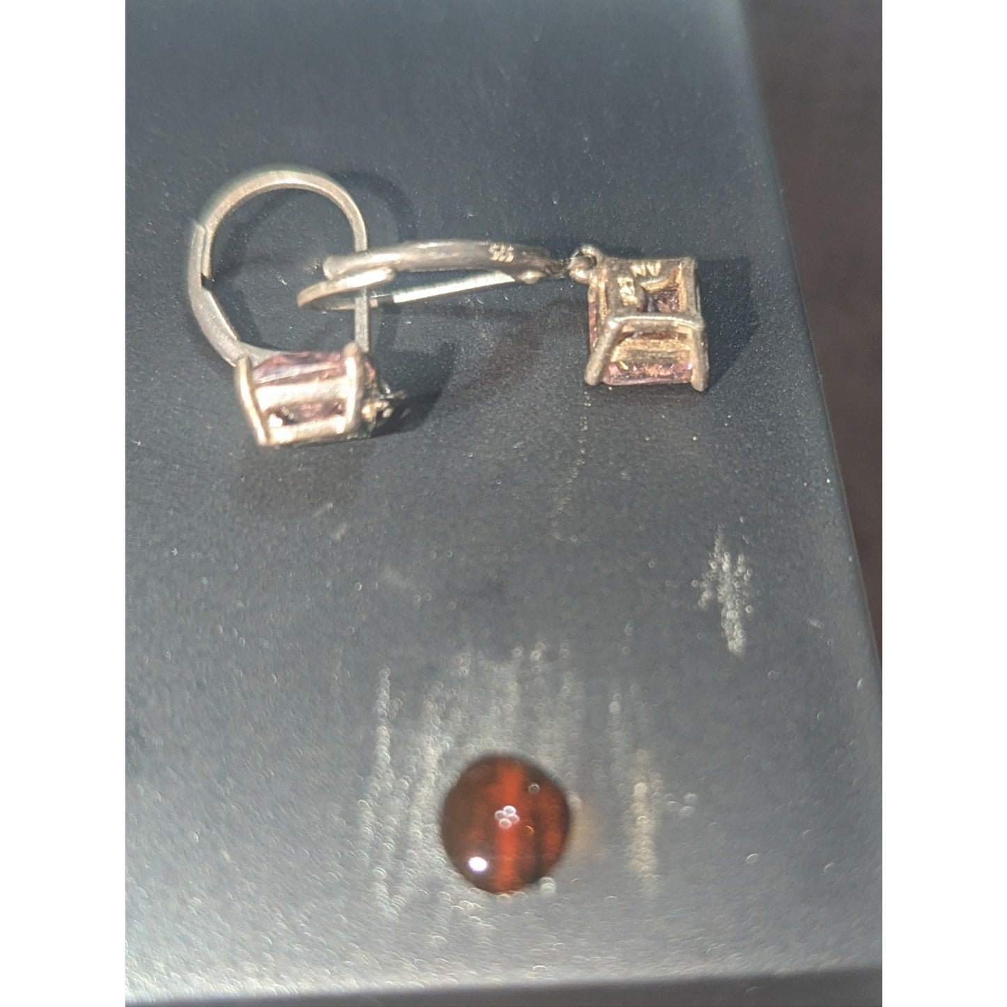 Ross Simons Sterling Vermeil Ruby Heart Pendant & Nevada Silver Earings