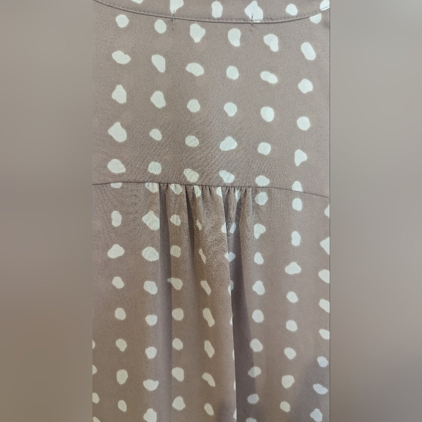 Pale Pink & White Feminine Polkadot Blouse Women's size Medium