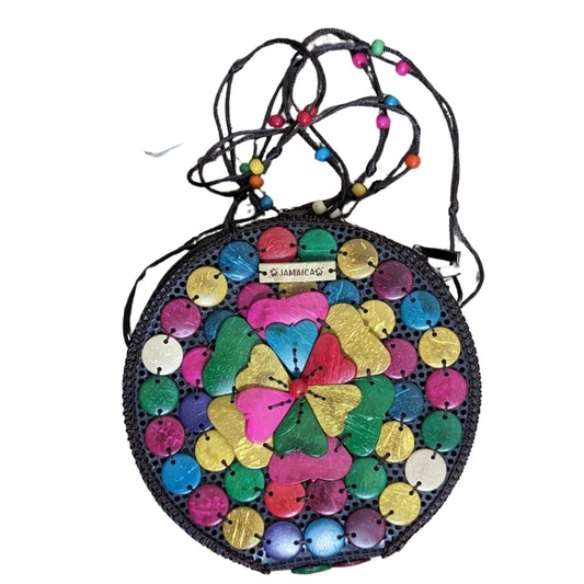 Women's Boho Round Coin Beaded Colorful Crossbody Bag