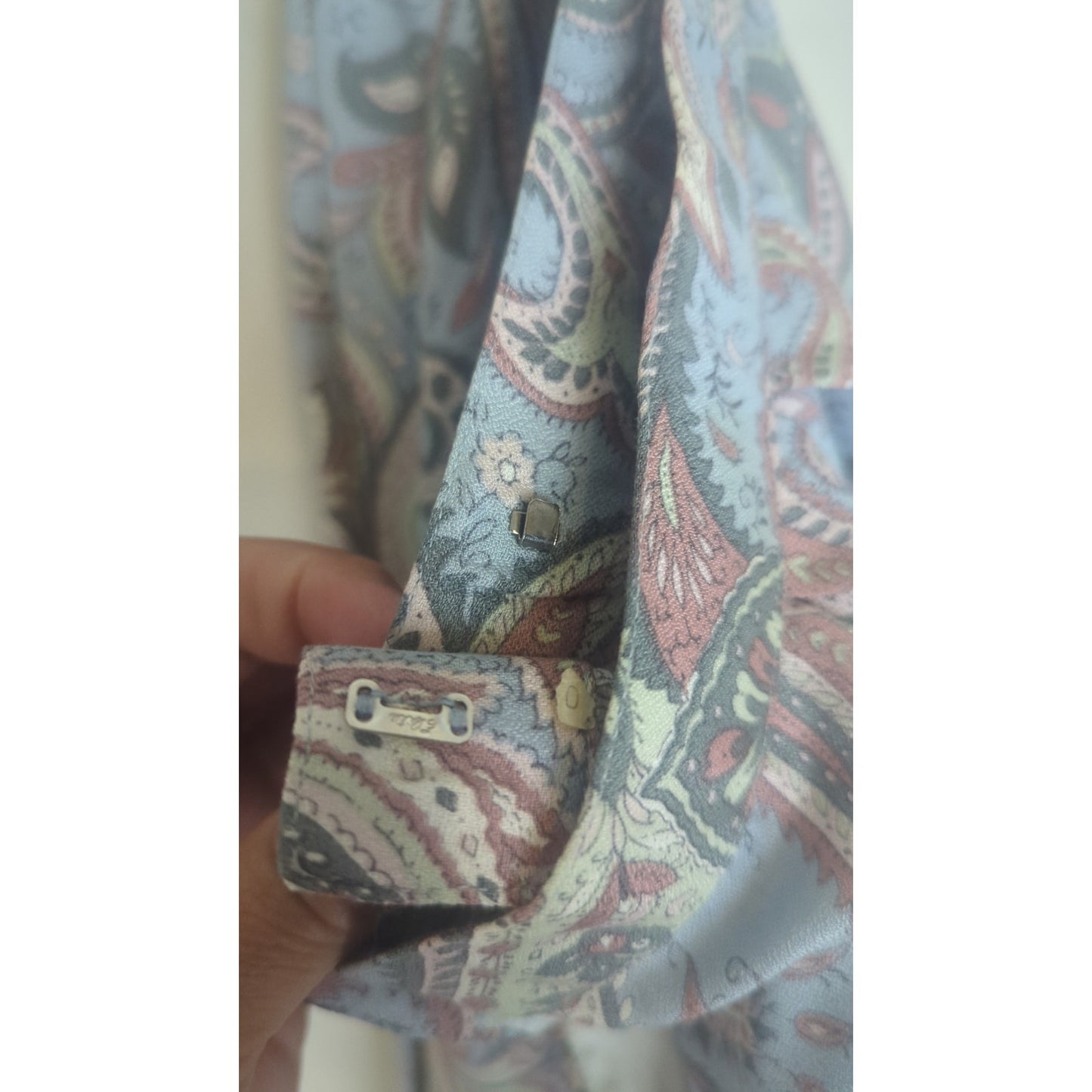 Boho Romantic Vintage Paisley Pleated Midi Skirt Women's Size 8