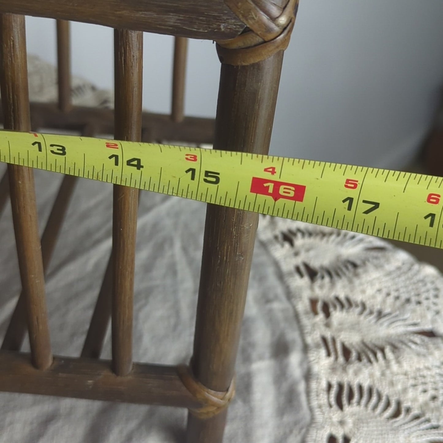 Vintage Bamboo Magazine Rack Towel Storage Rattan Book Holder Mid-century
