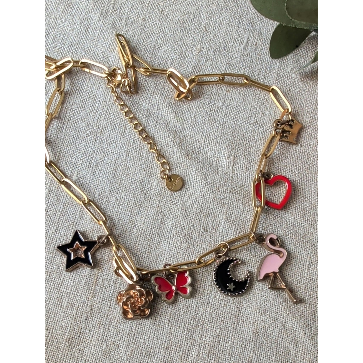 Stainless Steel Charm Necklace Y2K  Enamel Charm Necklace Kawaii Jewelry