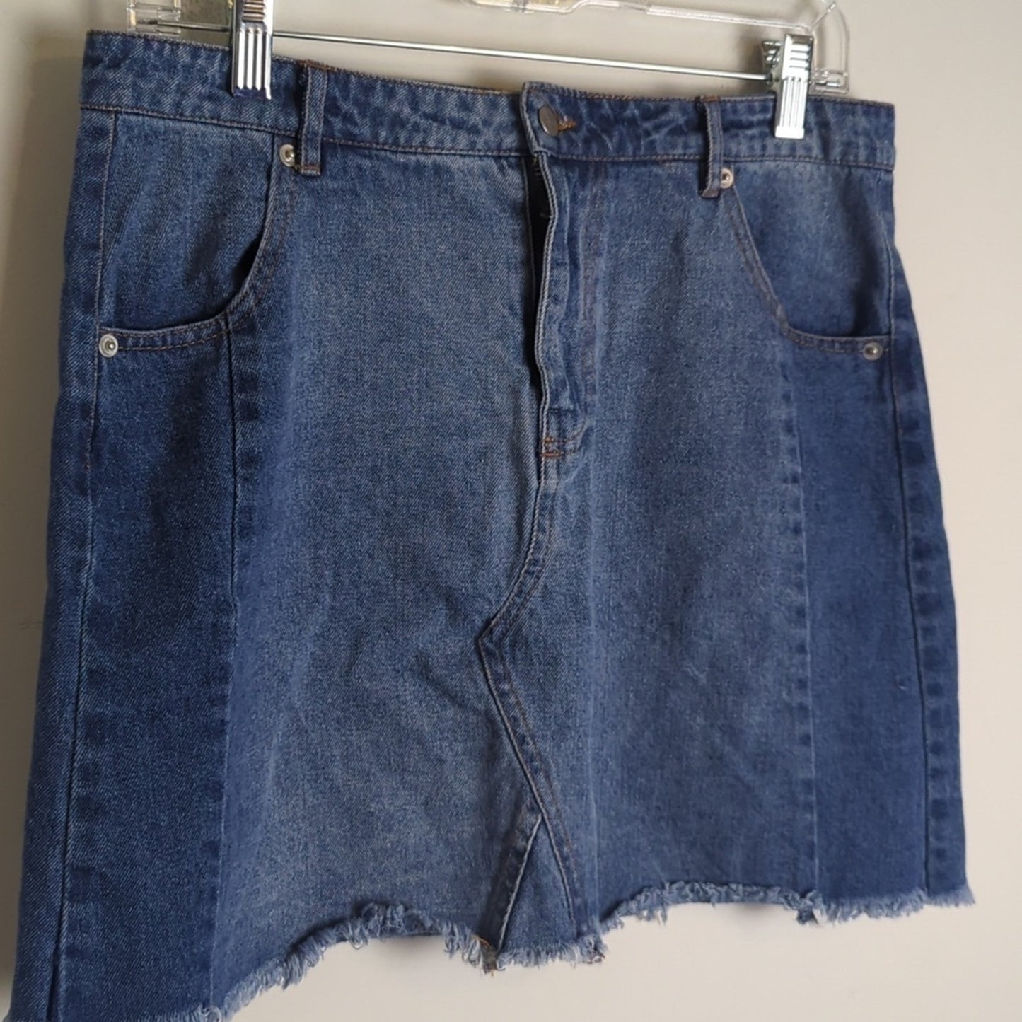 Y2K Altar'd State Denim Mini Skirt Frayed Hem Women's Size Medium