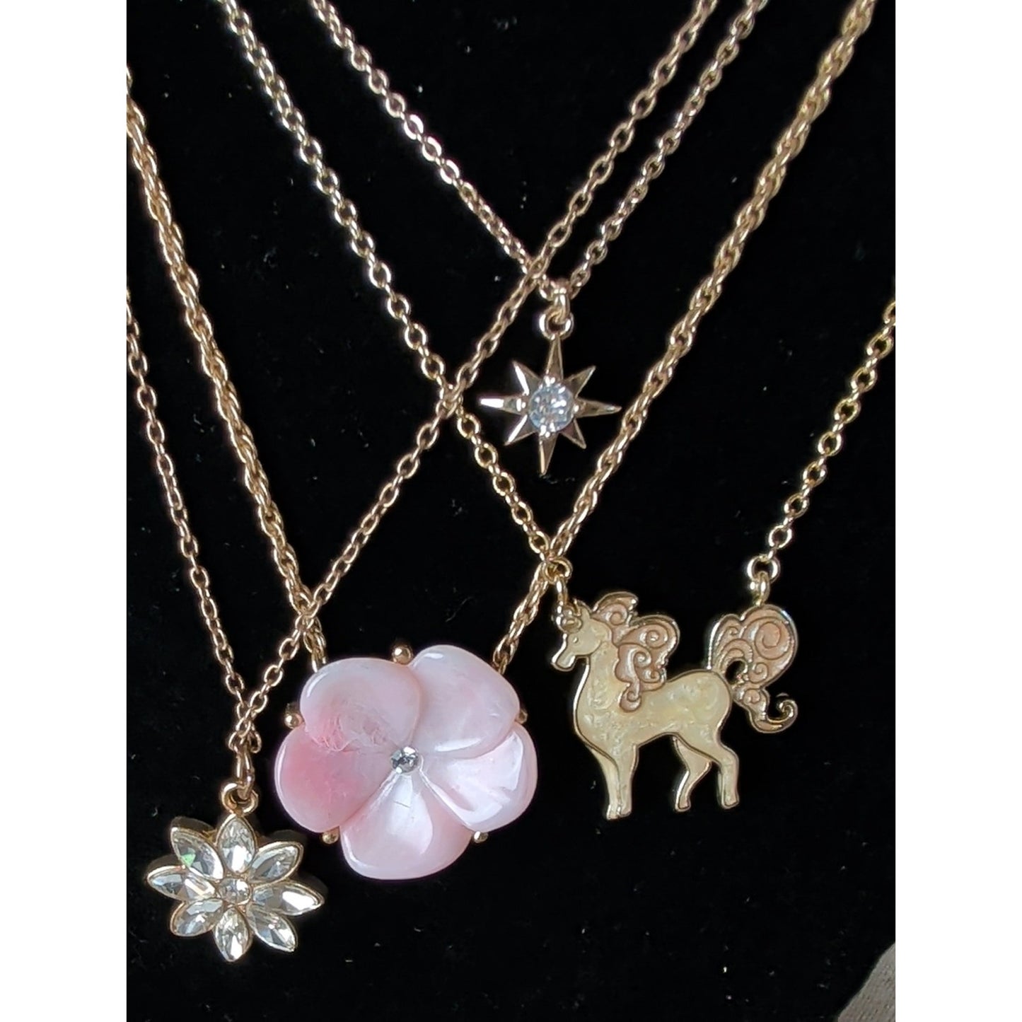 Princesscore Fairytale Jewelry Lot Crown Earrings, Whimsical Horse, Pink Floral,