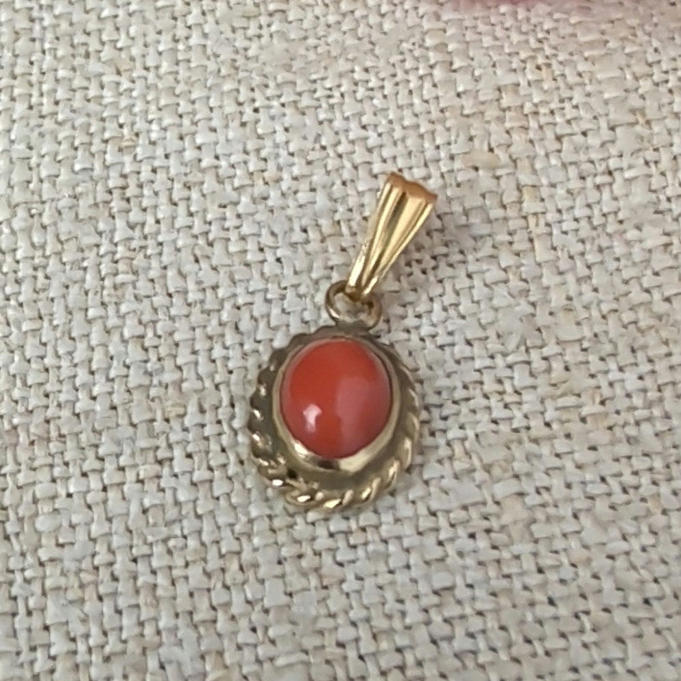 Carla 14k Coral Pendant with 14k GF 1/20 Bail