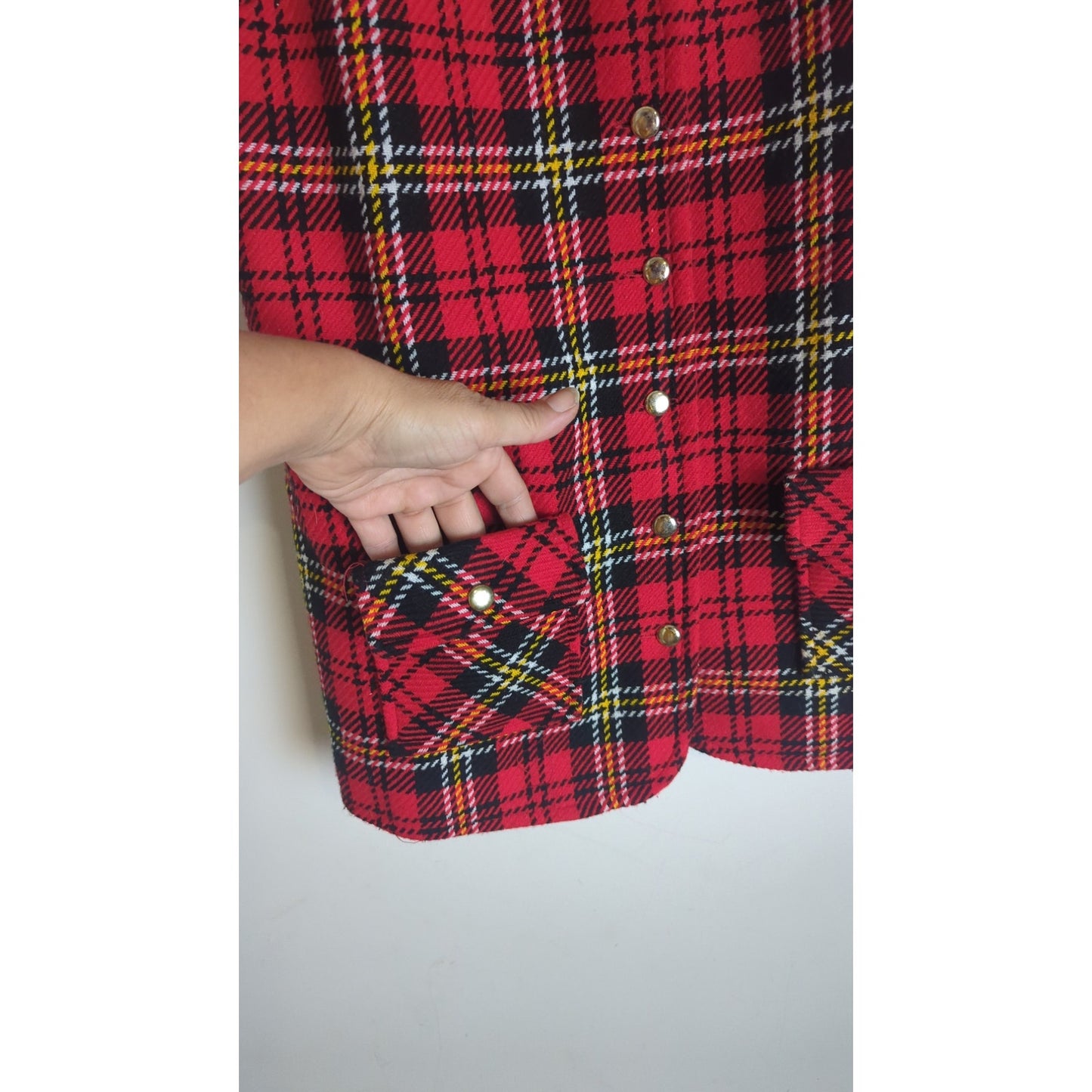 Vintage 60's/70's Tartan Plaid Button Down Vest Women's Size Large