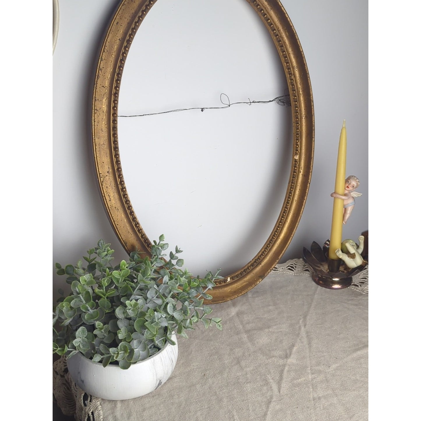 Antique Oval Gilded Frame 22"x16" Early 1900's Edwardian Style