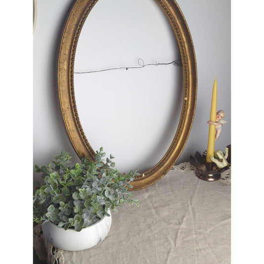Antique Oval Gilded Frame 22"x16" Early 1900's Edwardian Style
