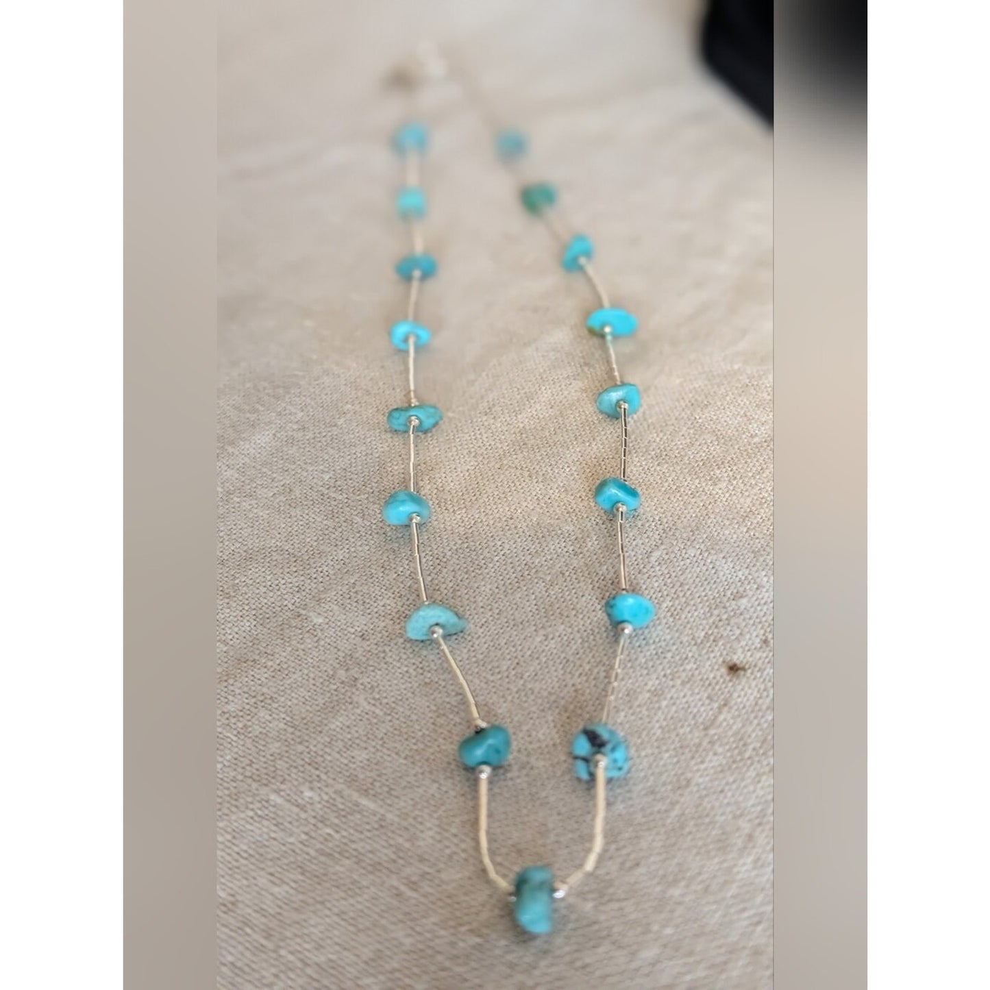 Vintage JTV Southwest Style Sterling Silver Liquid Silver Turquoise Nugget