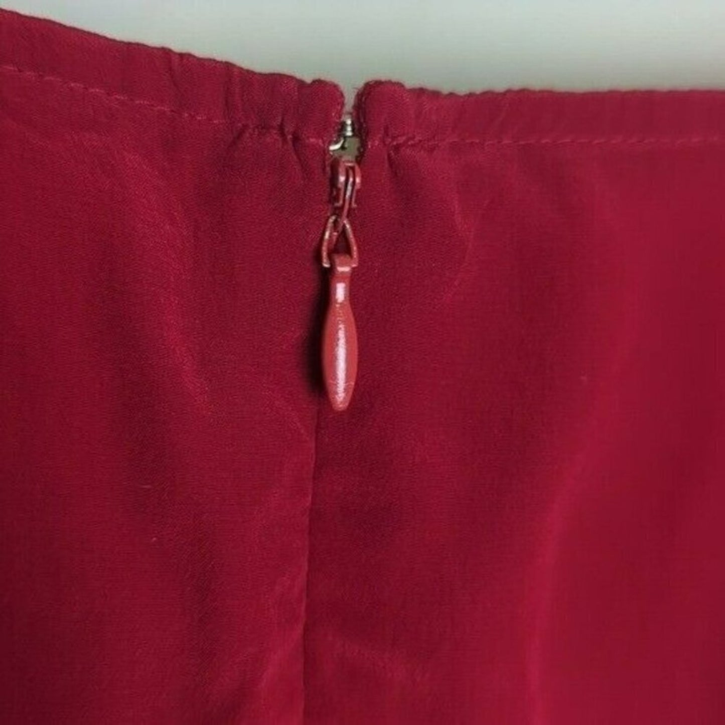 Silk Vintage 90's Faux Wrap Midi/Maxi Skirt Red Women's Size 12*