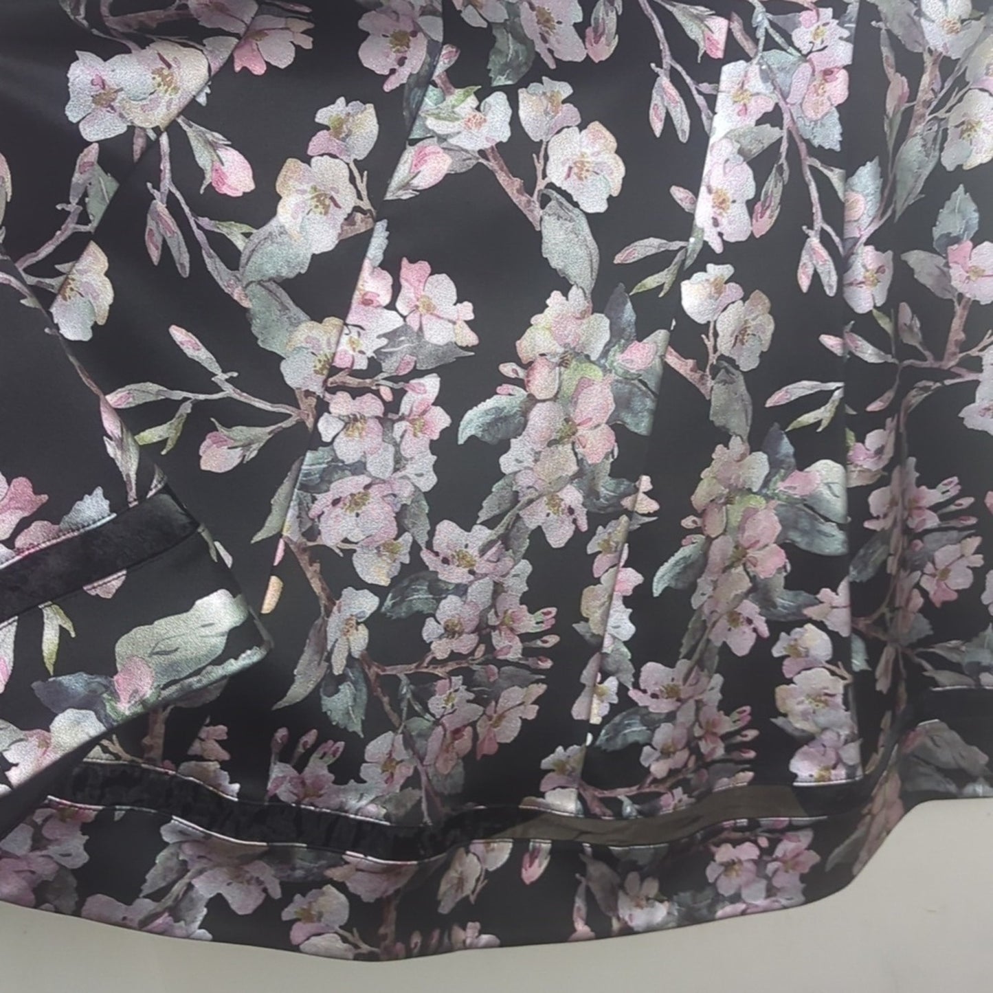 Whimsical Fairy Fit & Flare Dress Black Iridescent Flowers Women's  18/20