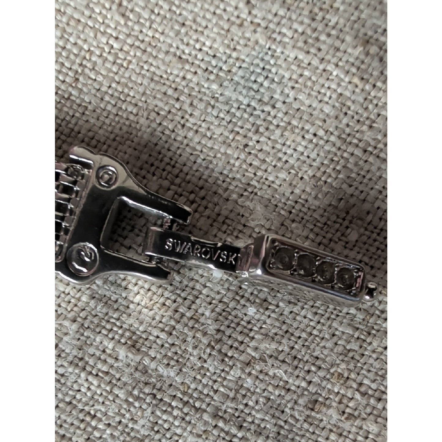 Swarovski Crystal Mesh Bracelet Silver Tone Minimalist Glam