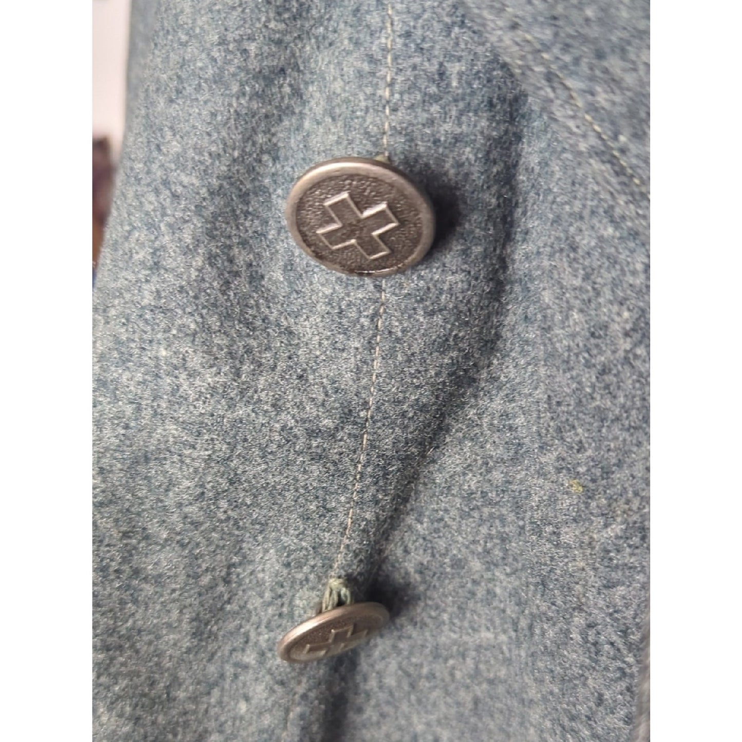 Vintage Swiss Army Wool Jacket Military Unisex Coat Structured Tailored Wool