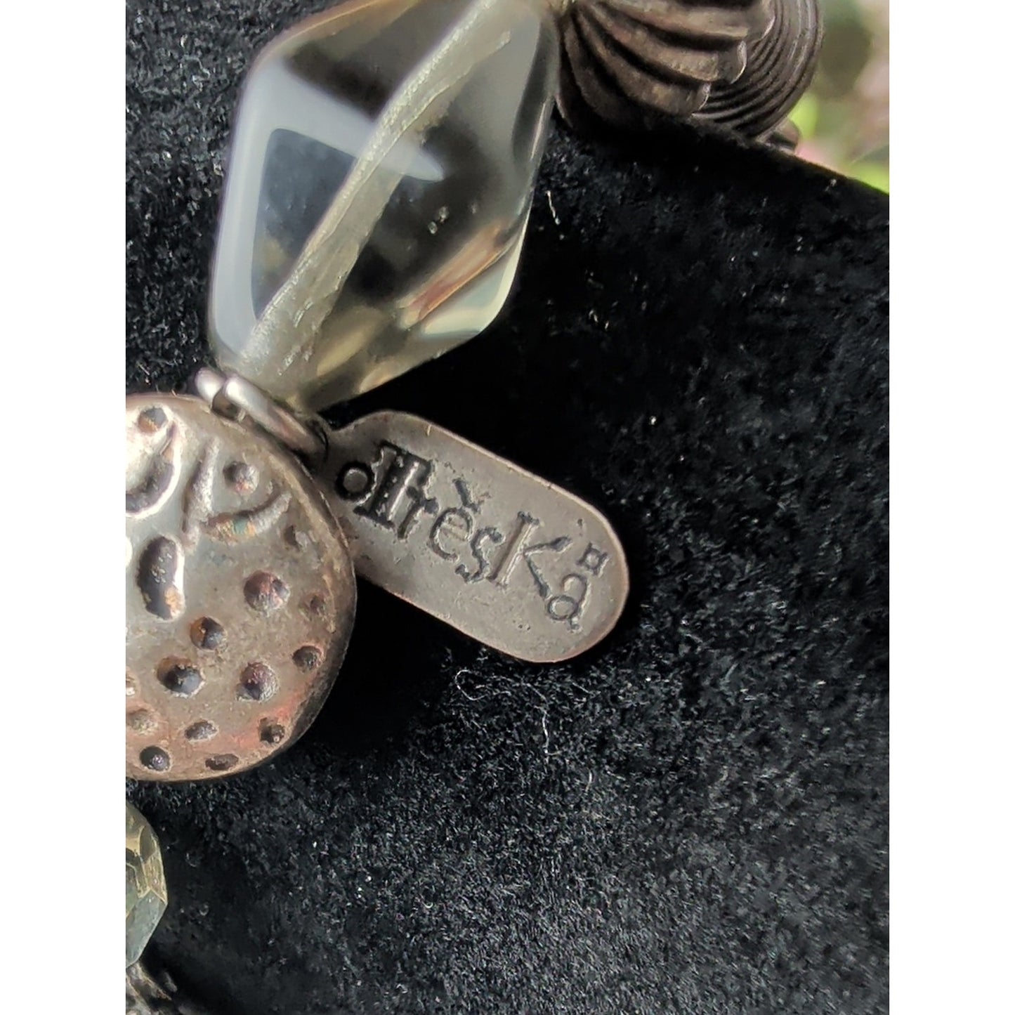 Vintage Treska Y2K Boho Heart Charm Bracelet  Silver Tone Artisan Statement