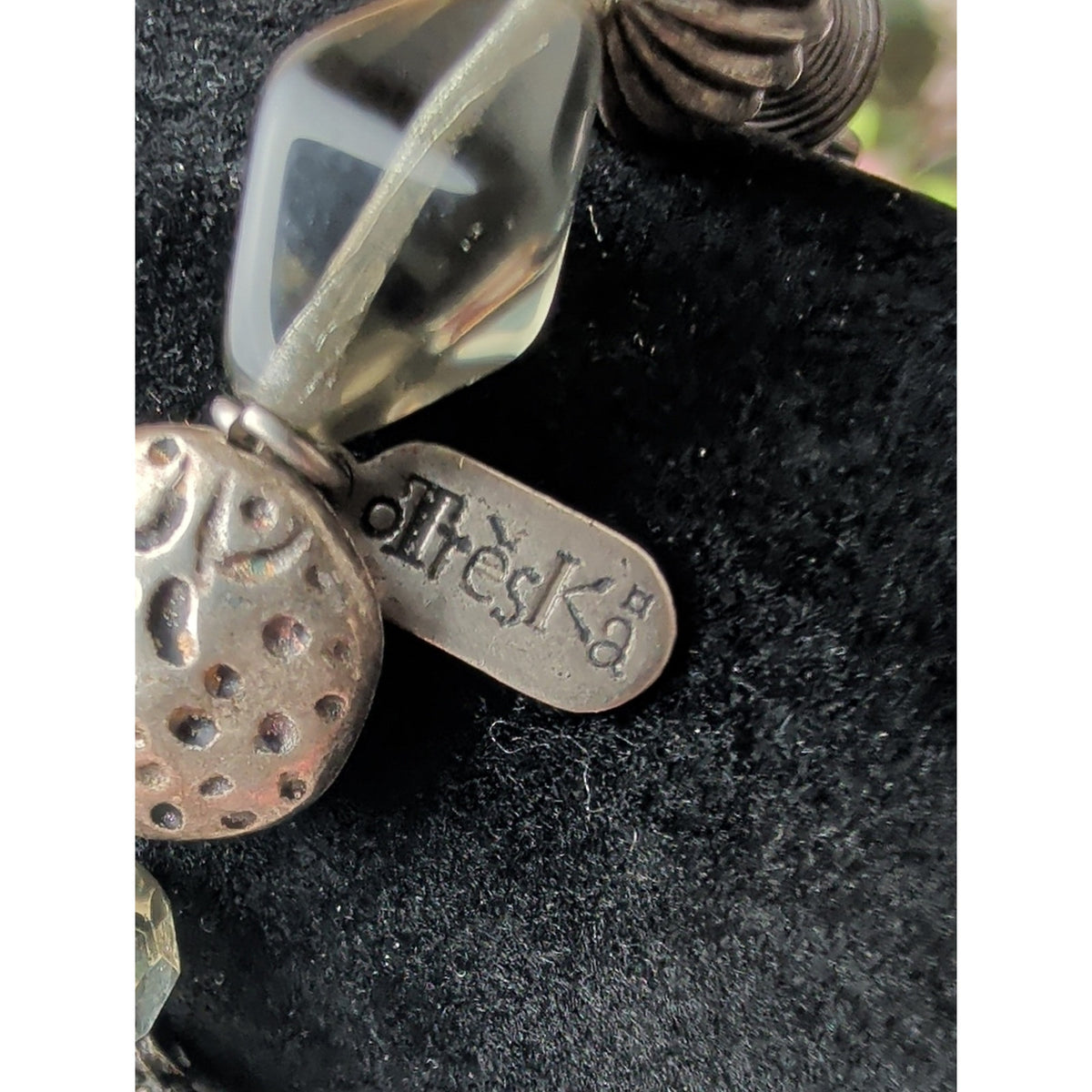 Vintage Treska Y2K Boho Heart Charm Bracelet  Silver Tone Artisan Statement