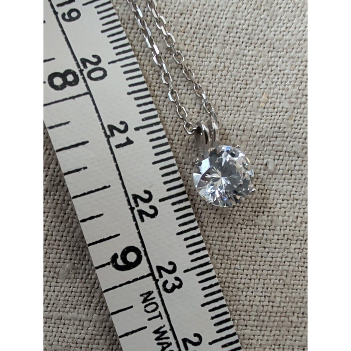 925 Sterling Silver Clear Quartz Solitaire Pendant Necklace Minimalist Sparkle