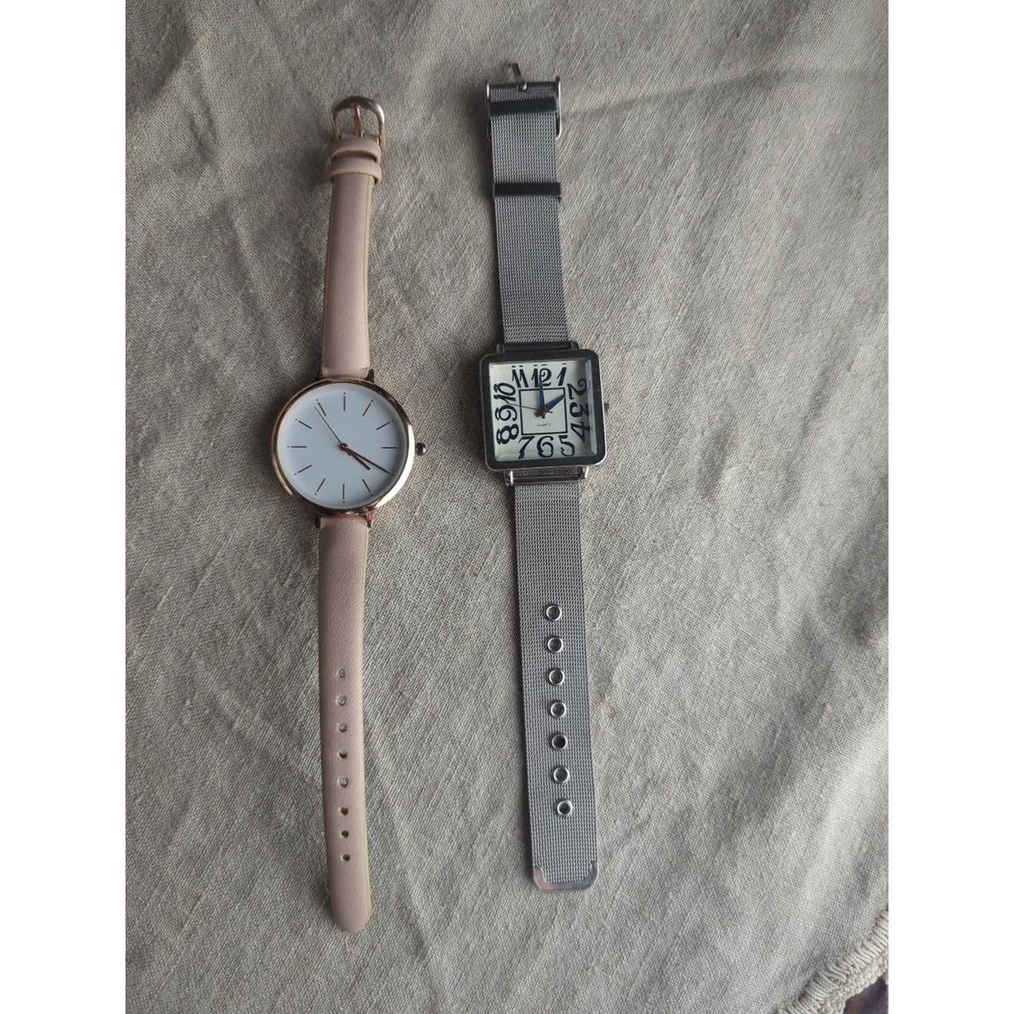 Curated Watch Stack Set Y2K Statement Minimalist Blush Watch | Layered Bracelets