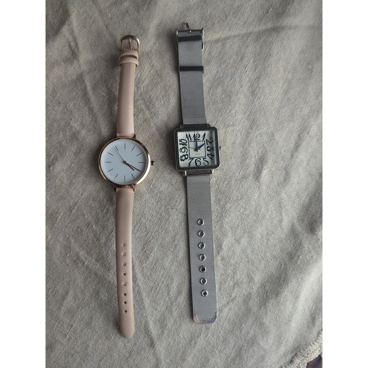 Curated Watch Stack Set Y2K Statement Minimalist Blush Watch | Layered Bracelets