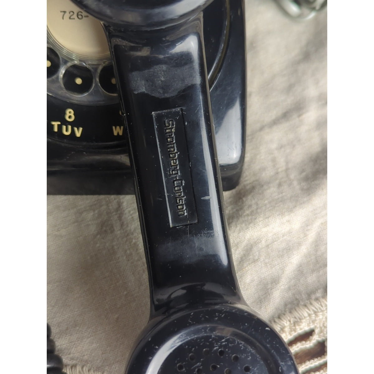 Vintage Black Rotary Telephone Nostalgia 1950s Mid Century Desk Phone
