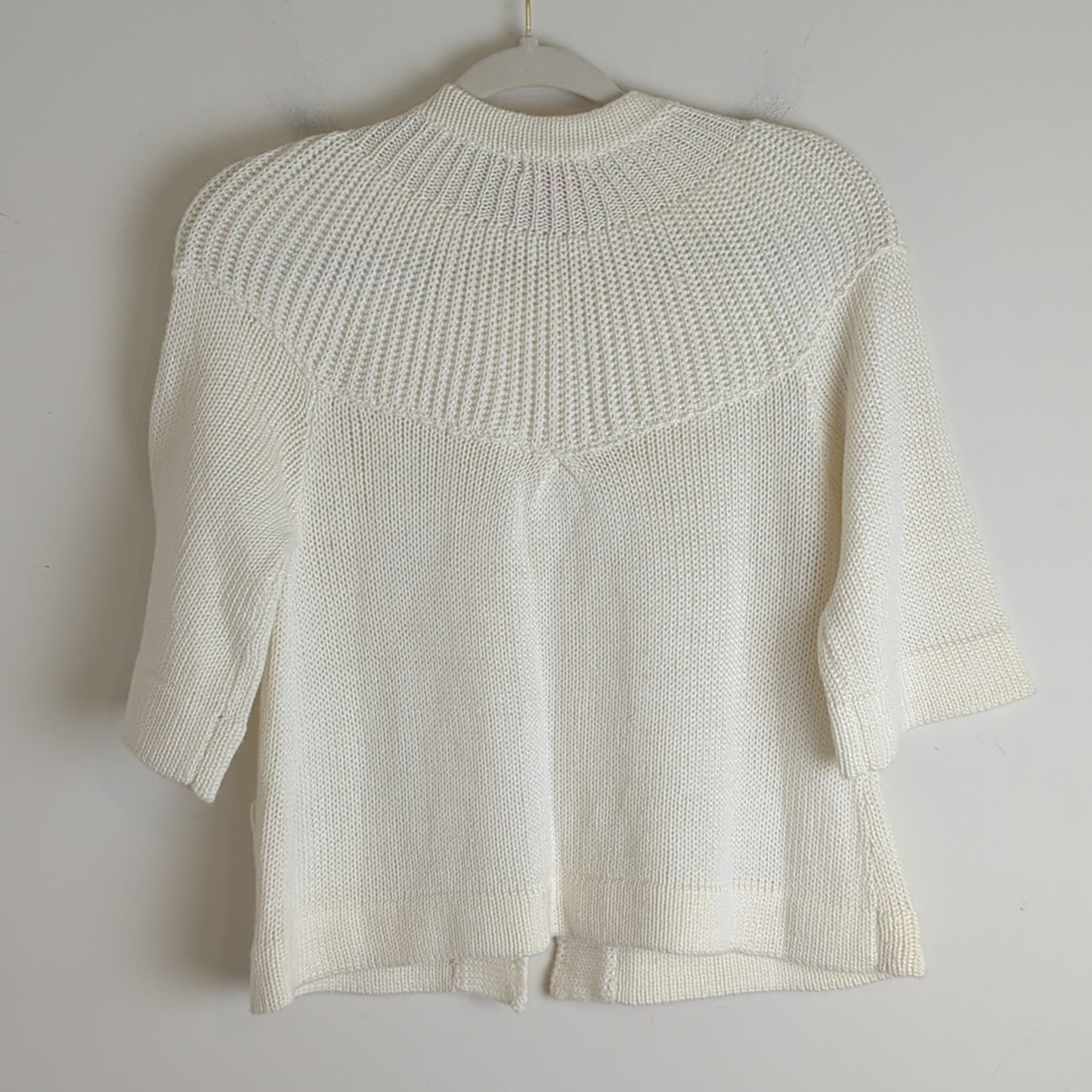 Y2K Chunky Button Cardigan Cropped Wool Blend Women's Medium*