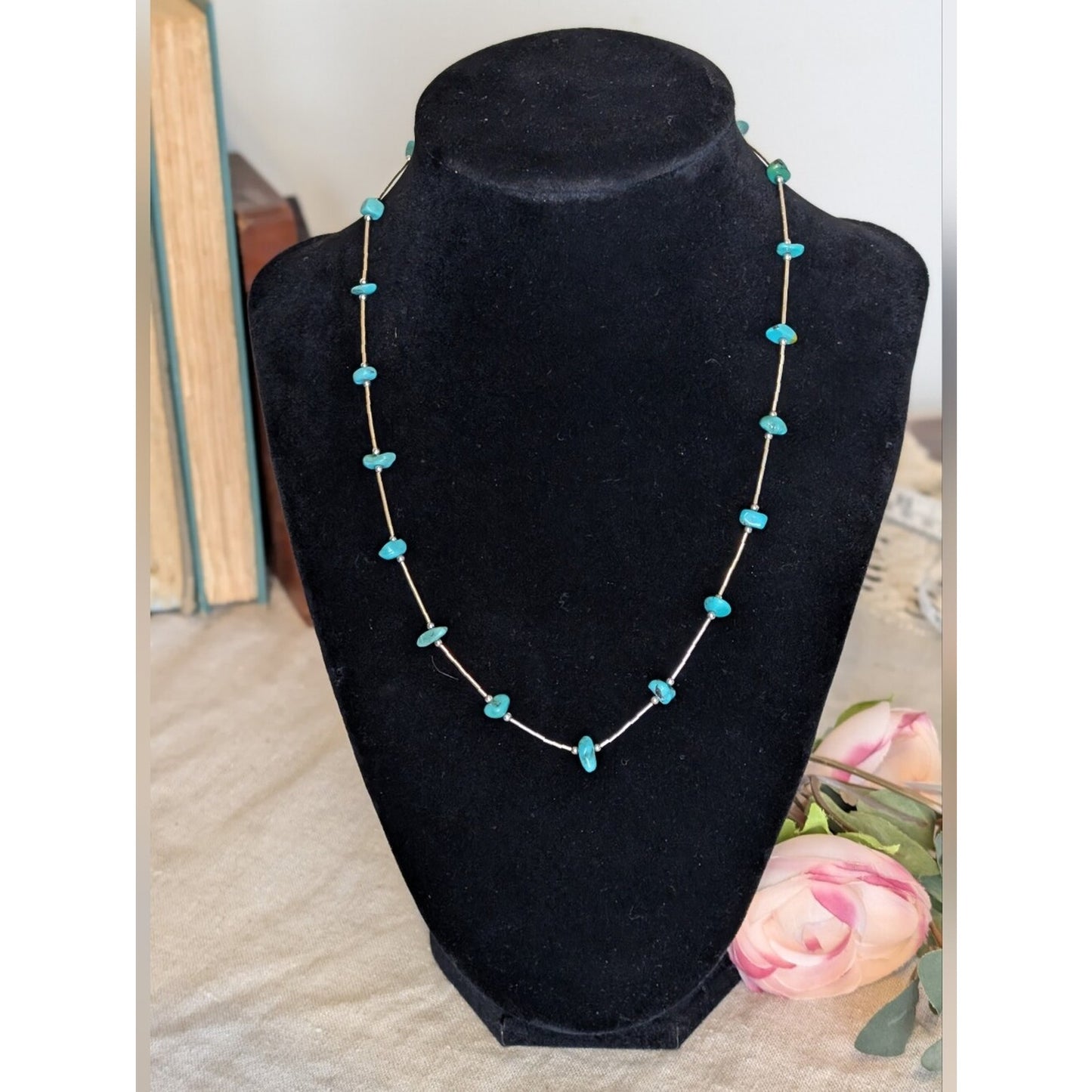 Vintage JTV Southwest Style Sterling Silver Liquid Silver Turquoise Nugget