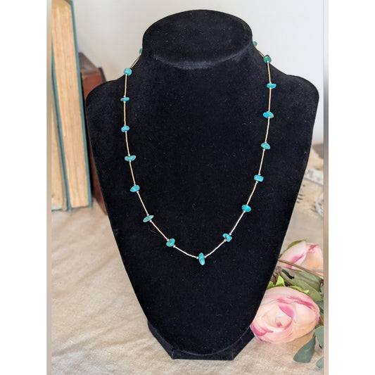 Vintage JTV Southwest Style Sterling Silver Liquid Silver Turquoise Nugget