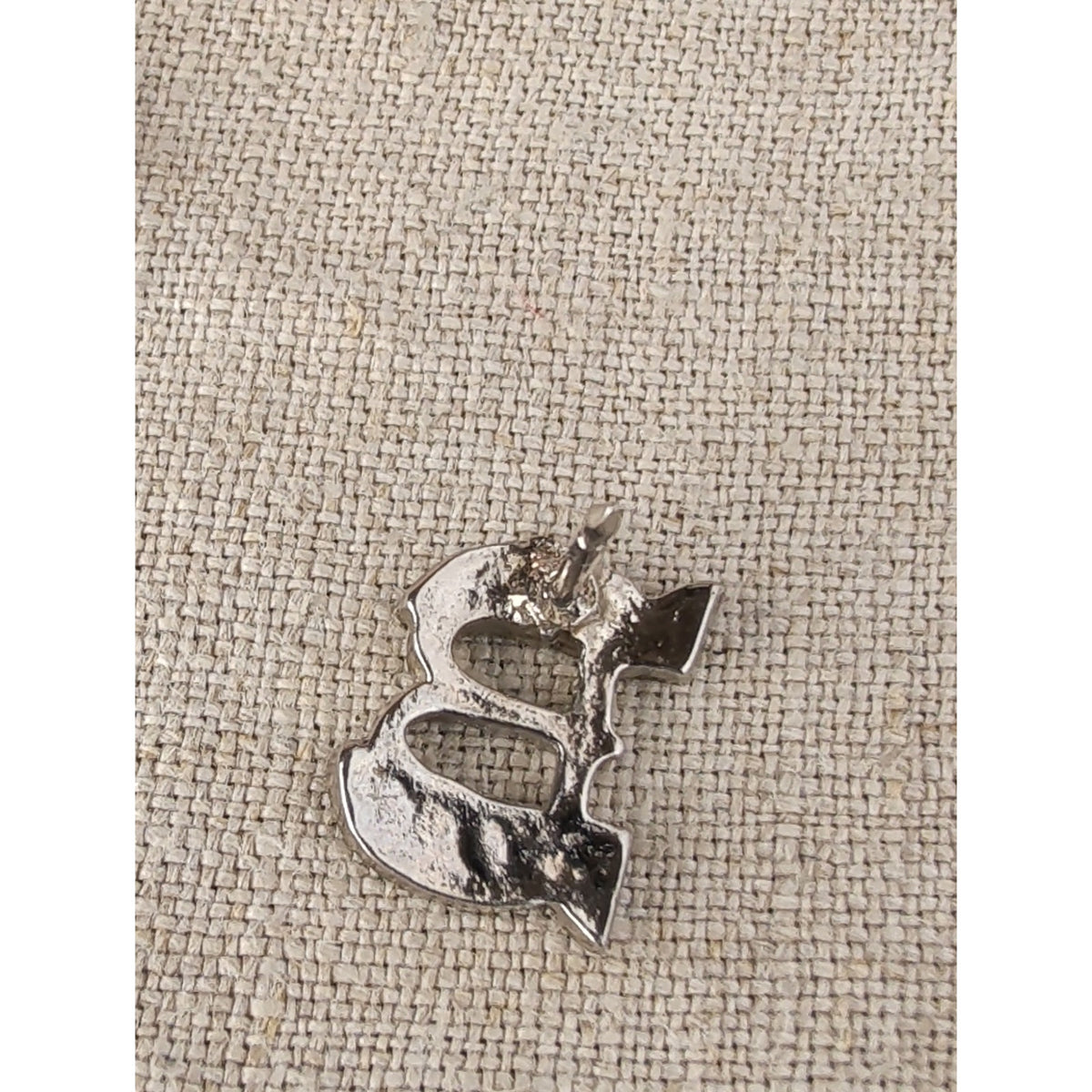 Sterling Silver Letter "B" Turquoise Inlay Pin Cowgirl Rodeo