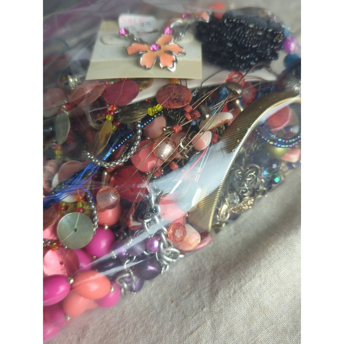 Mystery Lot 2lbs Costume Jewelry Mostly Wearable Some Mismatched Craft Resell